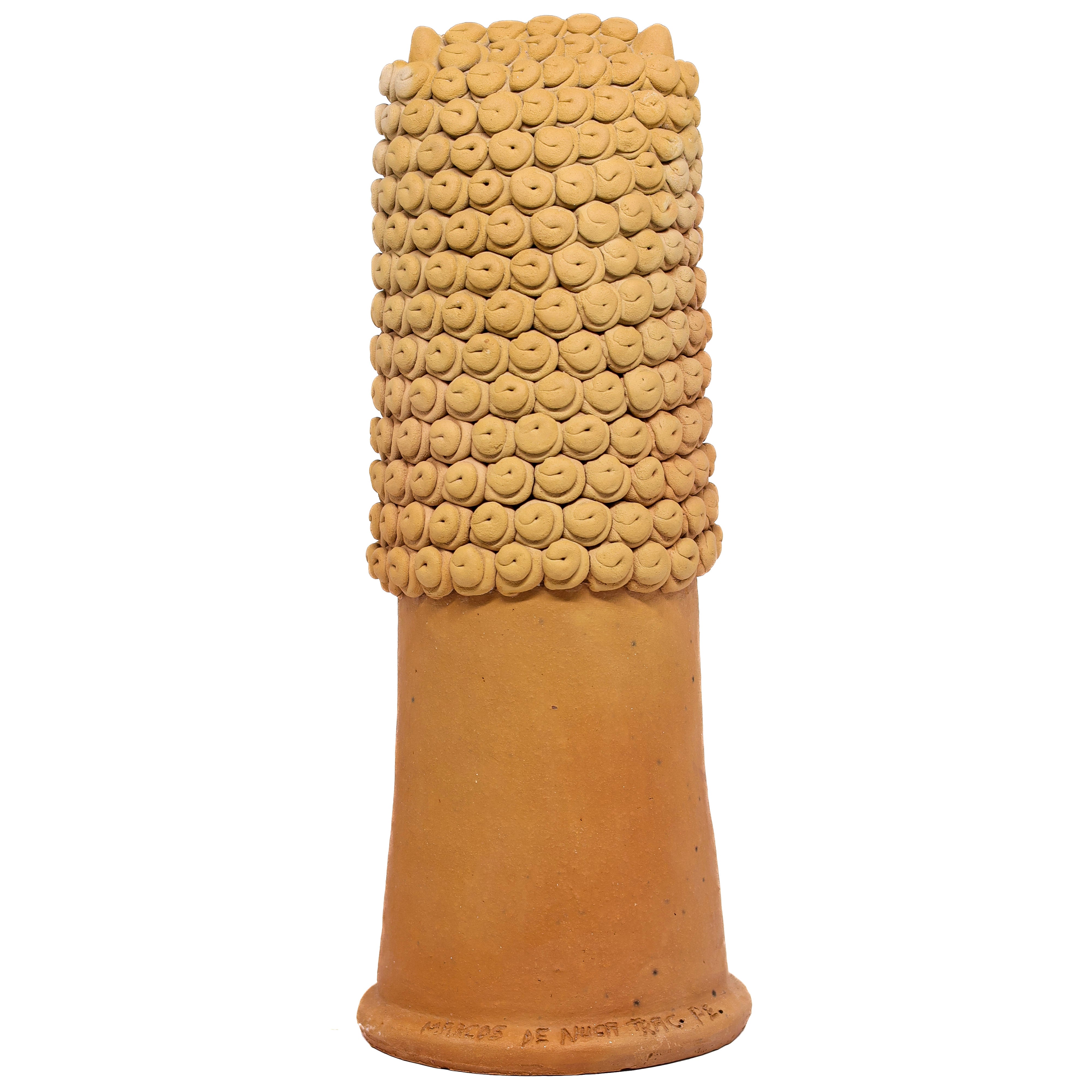 Escultura Carranca Leão em Cerâmica 35cm