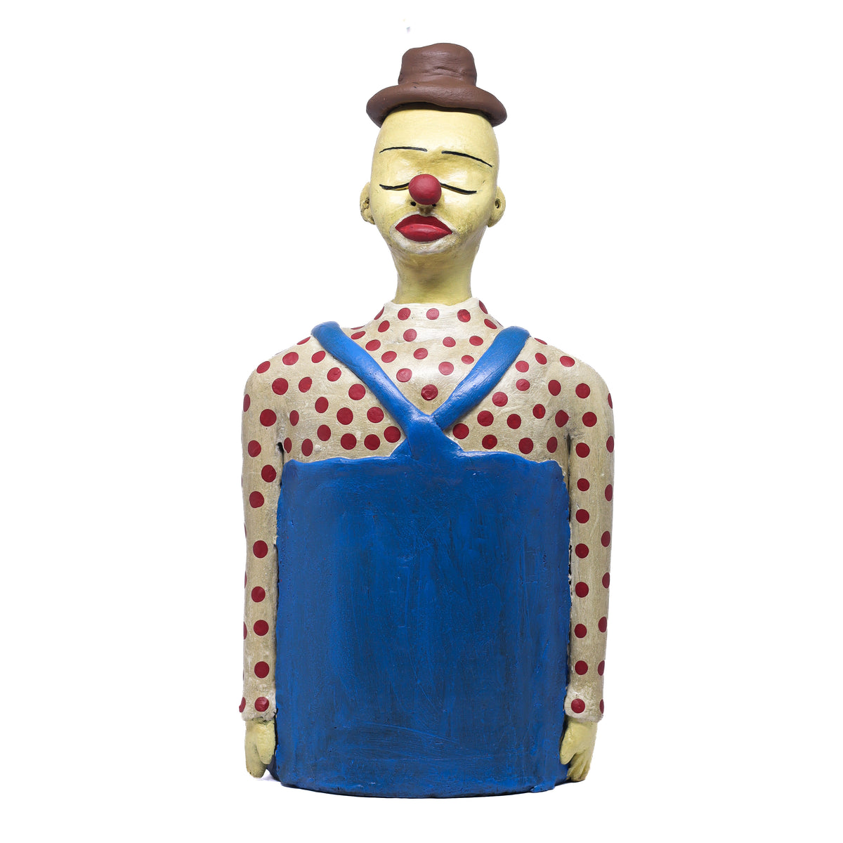 Escultura Busto de Palhaço em Cerâmica
