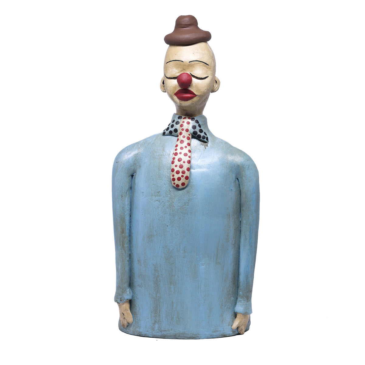 Escultura Busto de Palhaço em Cerâmica
