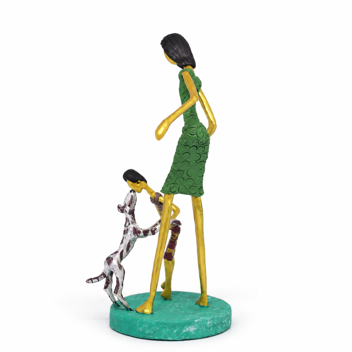 Escultura Mãe e Filho com Cachorro G