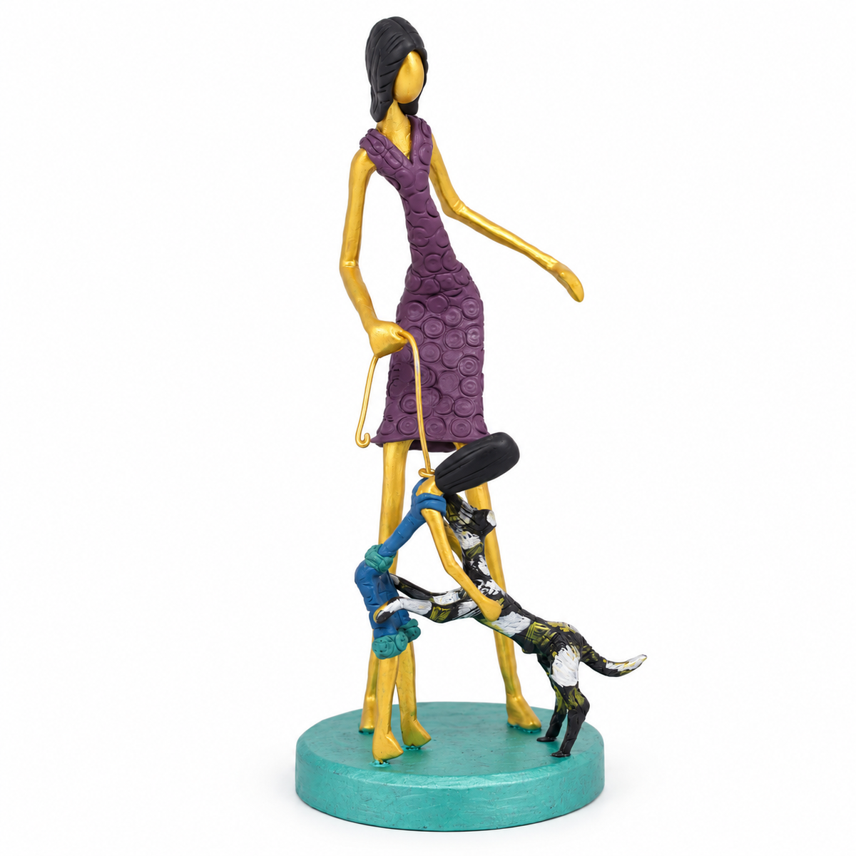 Escultura Mãe e Filha com Cachorro G