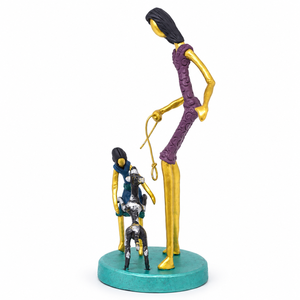 Escultura Mãe e Filha com Cachorro G