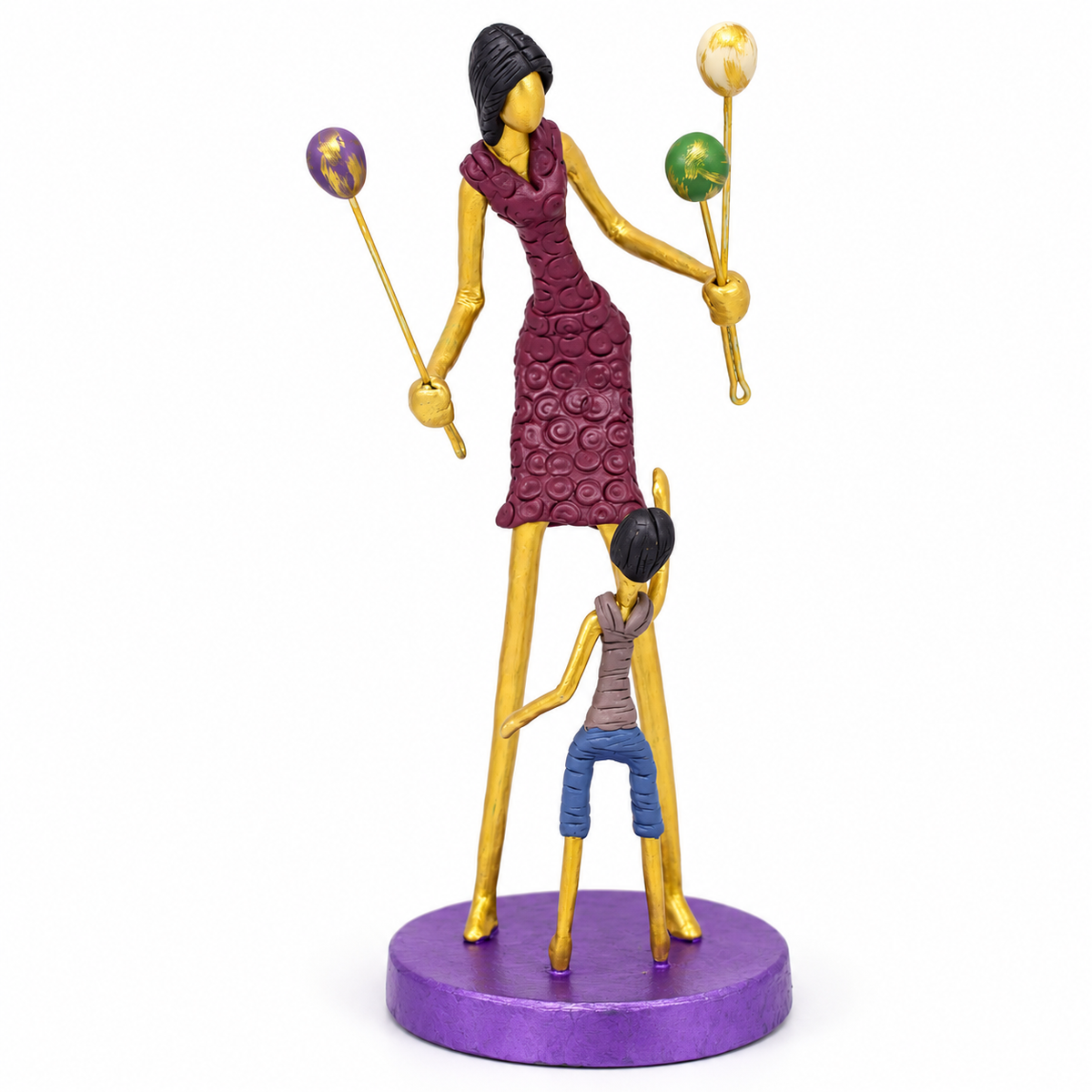 Escultura Mãe e Filho Balões G