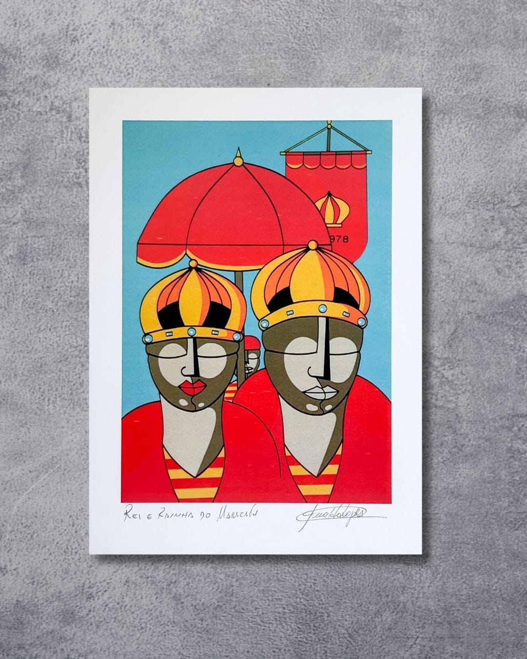 Gravura Rei e Rainha do Maracatu - 25,5 x 18 cm