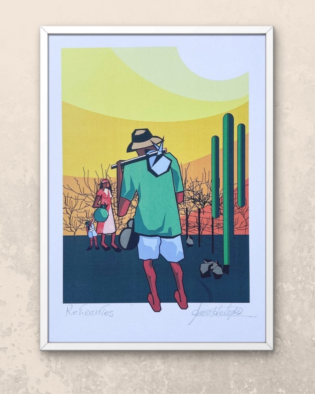 Gravura Retirantes - 25,5 x 18 cm