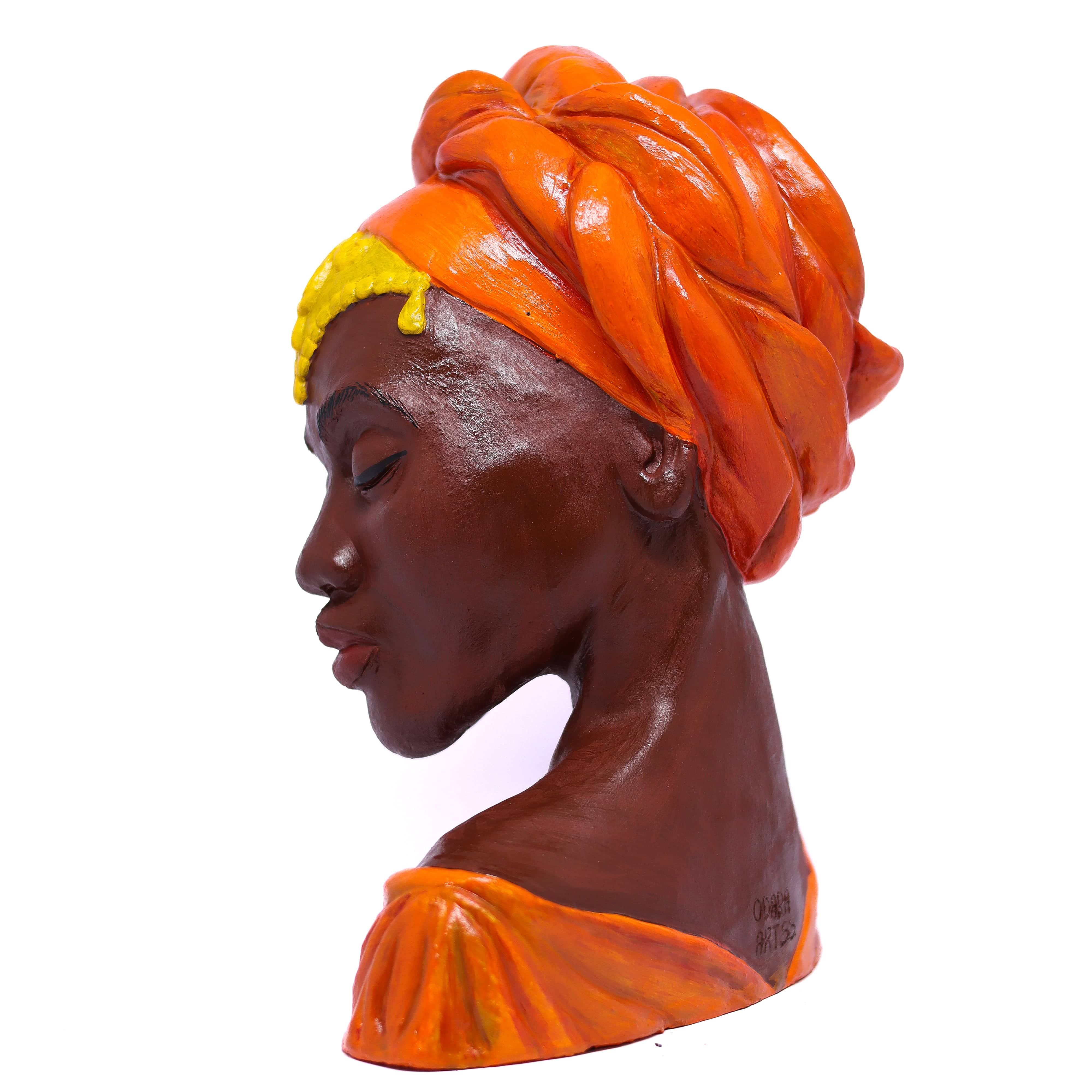 Escultura Agojie em Cerâmica