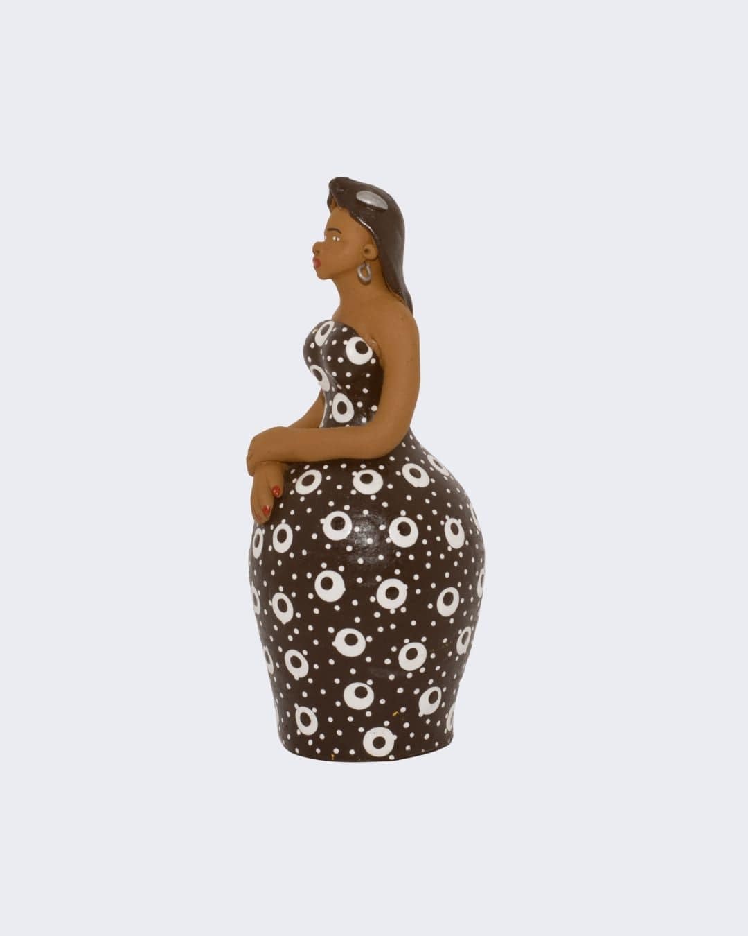 Escultura Dondoca charmosa em Cerâmica Preto