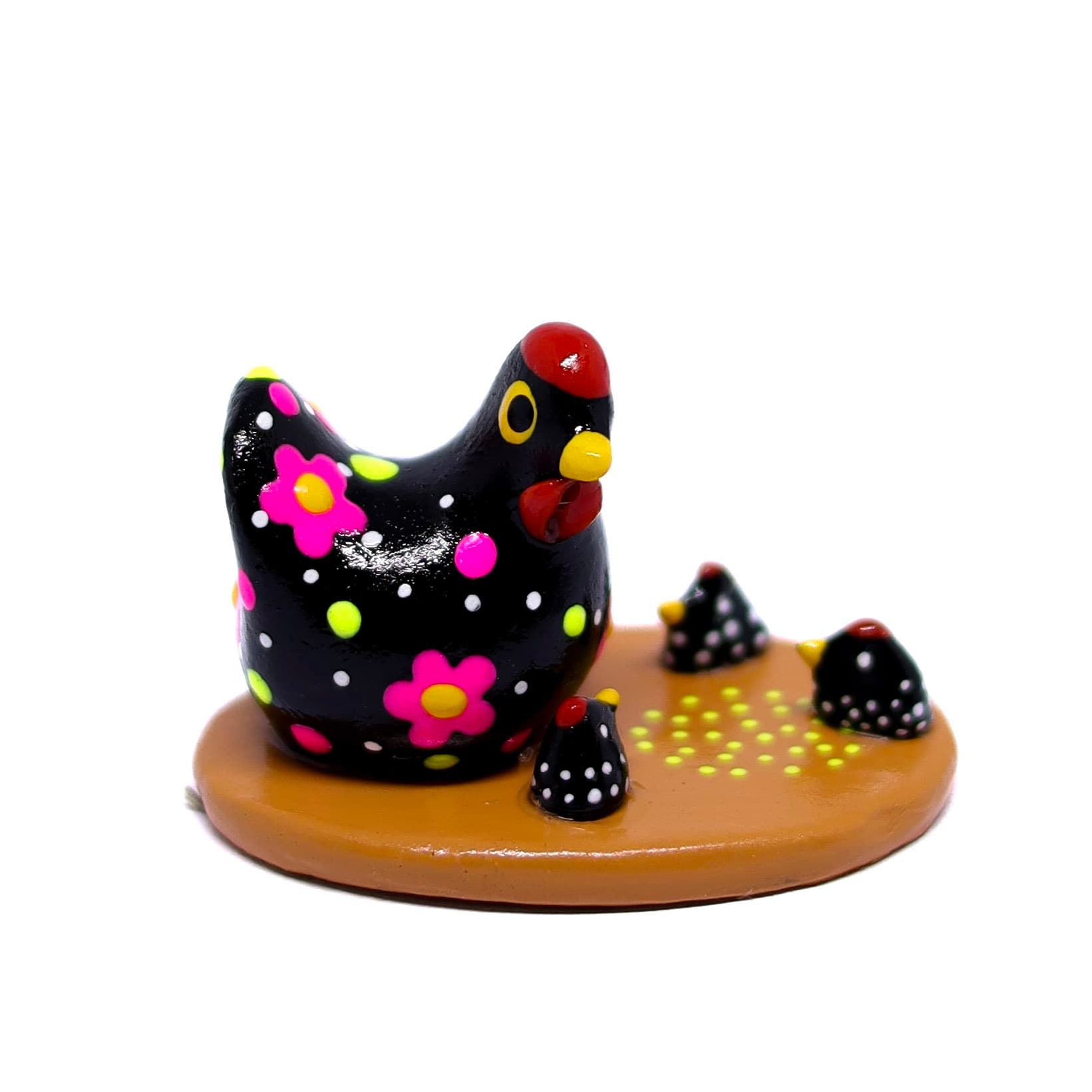 Miniatura Galinha Colorida em Cerâmica 04