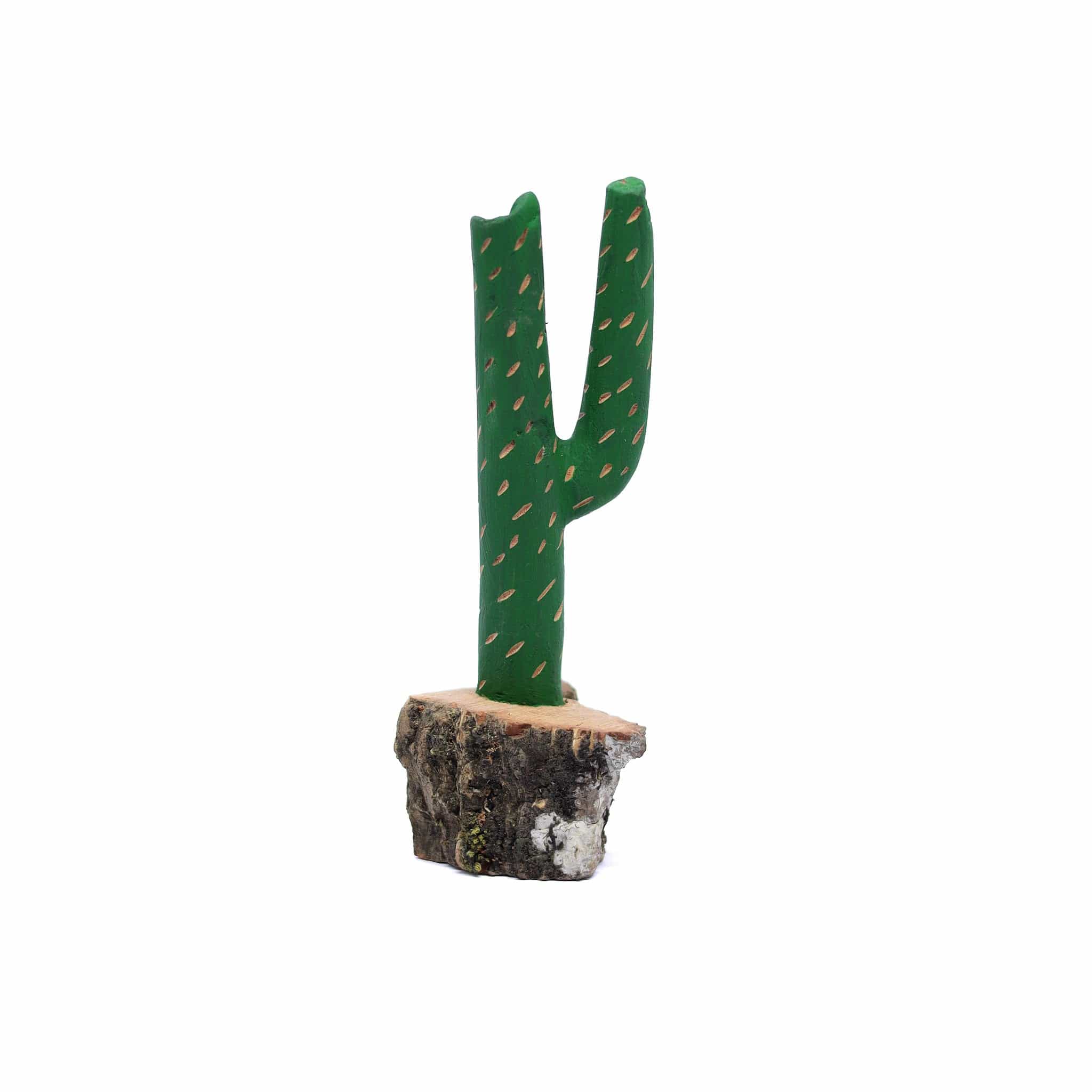 Escultura Cacto Talhado na Madeira CMS P 06