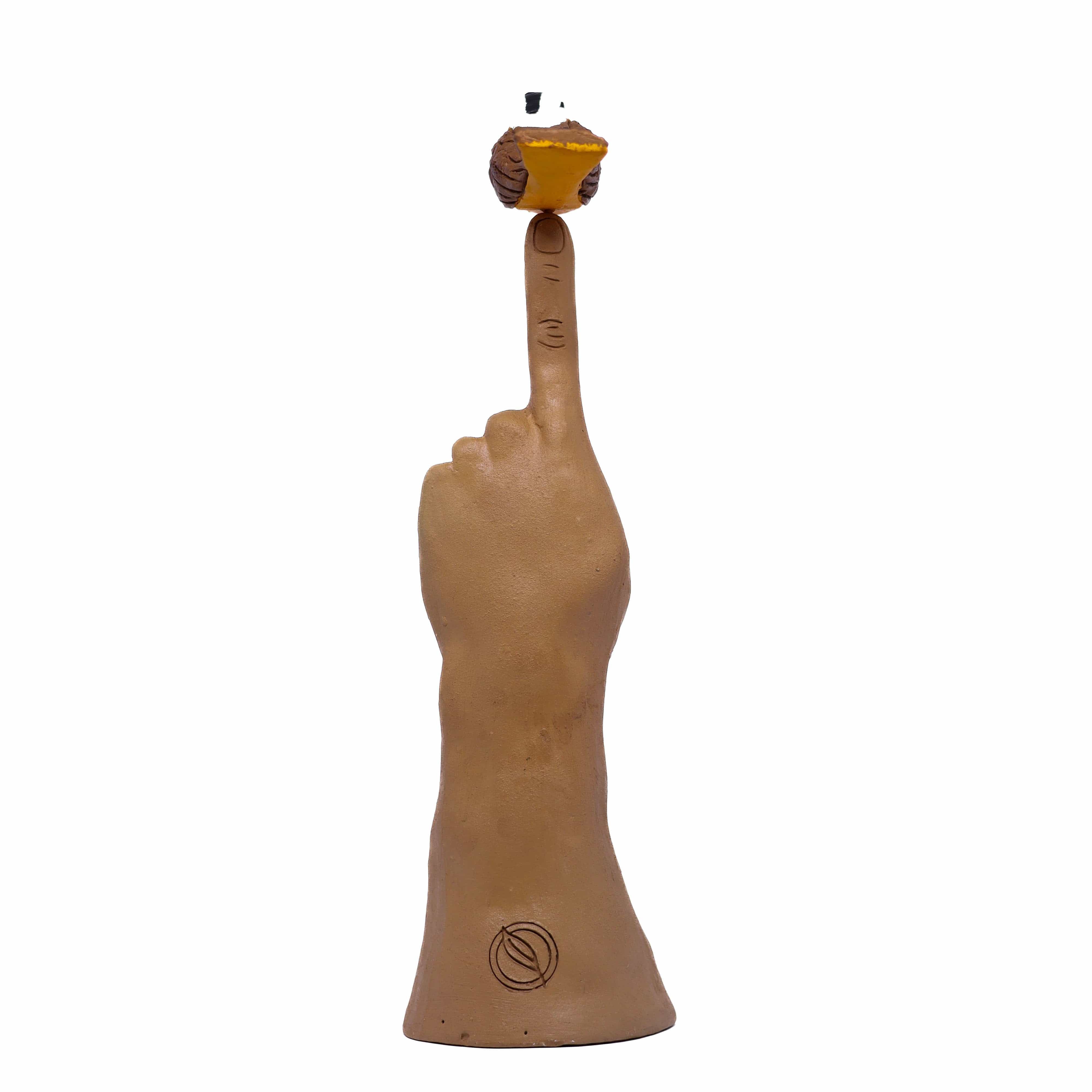 Escultura Amor Bem-te-vi em Cerâmica