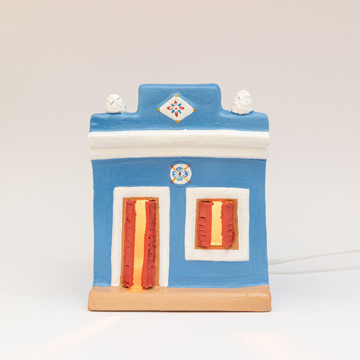 Luminária Artesanal - Casario Azul P