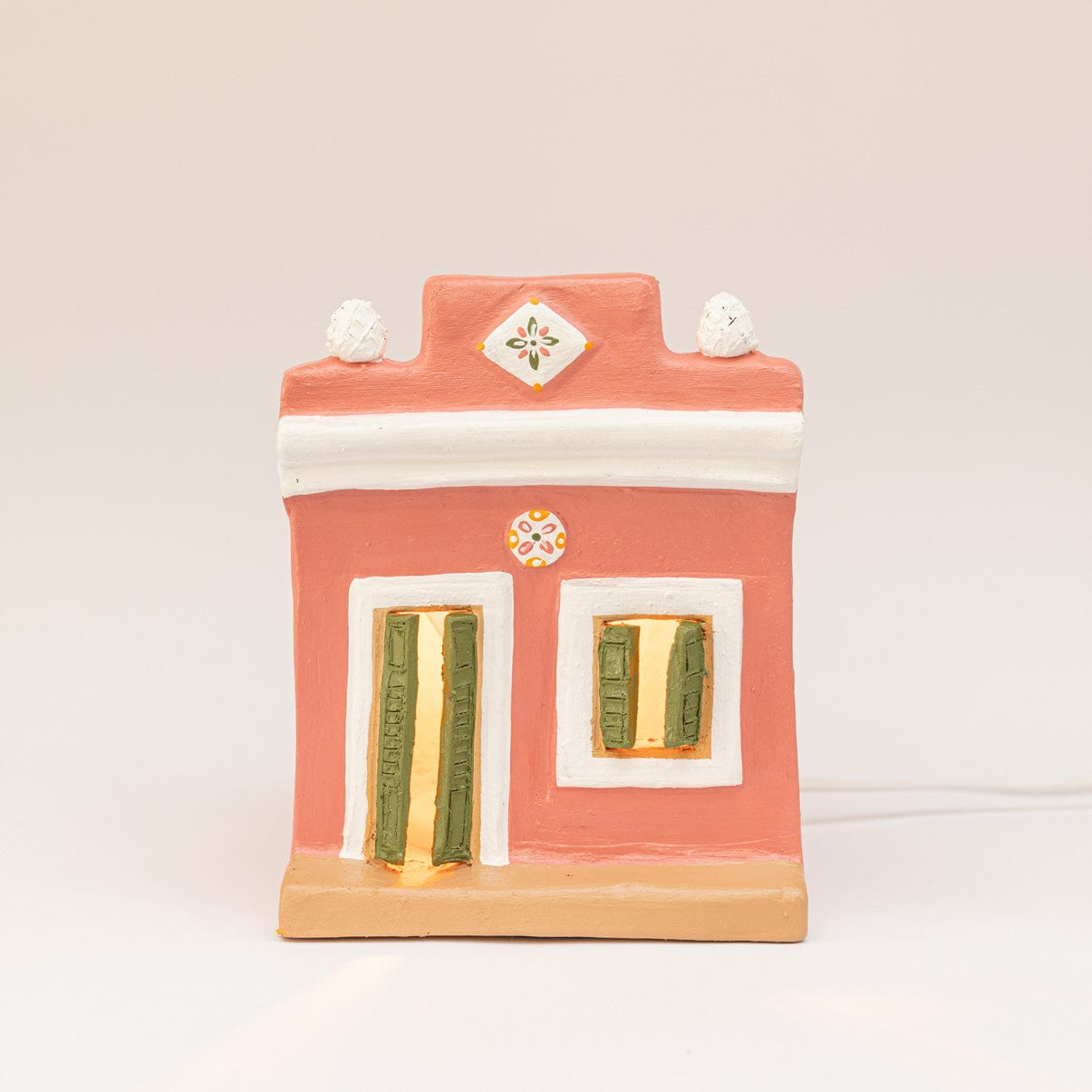 Luminária Artesanal - Casario Rosa P