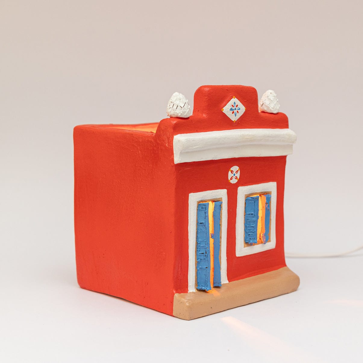 Luminária Artesanal - Casario Vermelho P