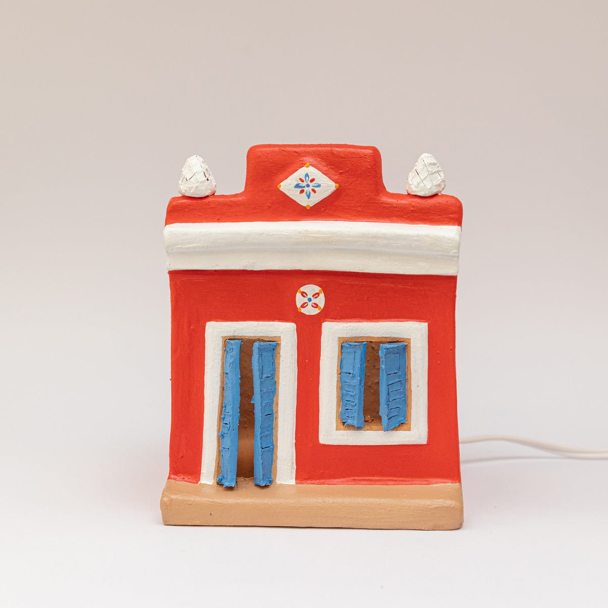 Luminária Artesanal - Casario Vermelho P