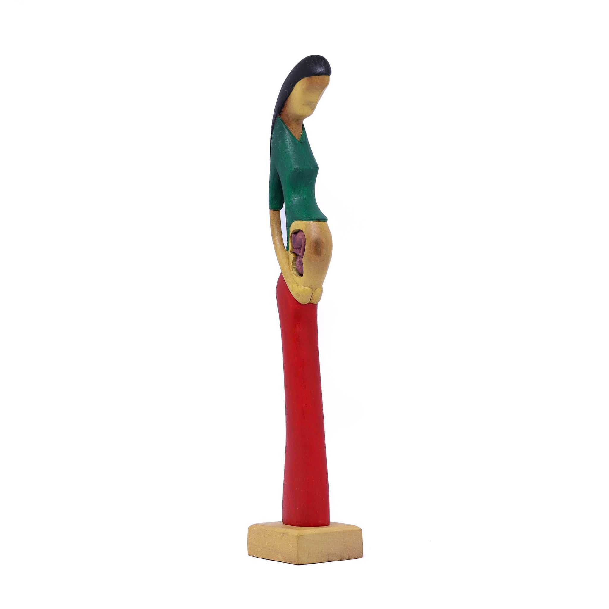 Escultura Gestante Madeira 02
