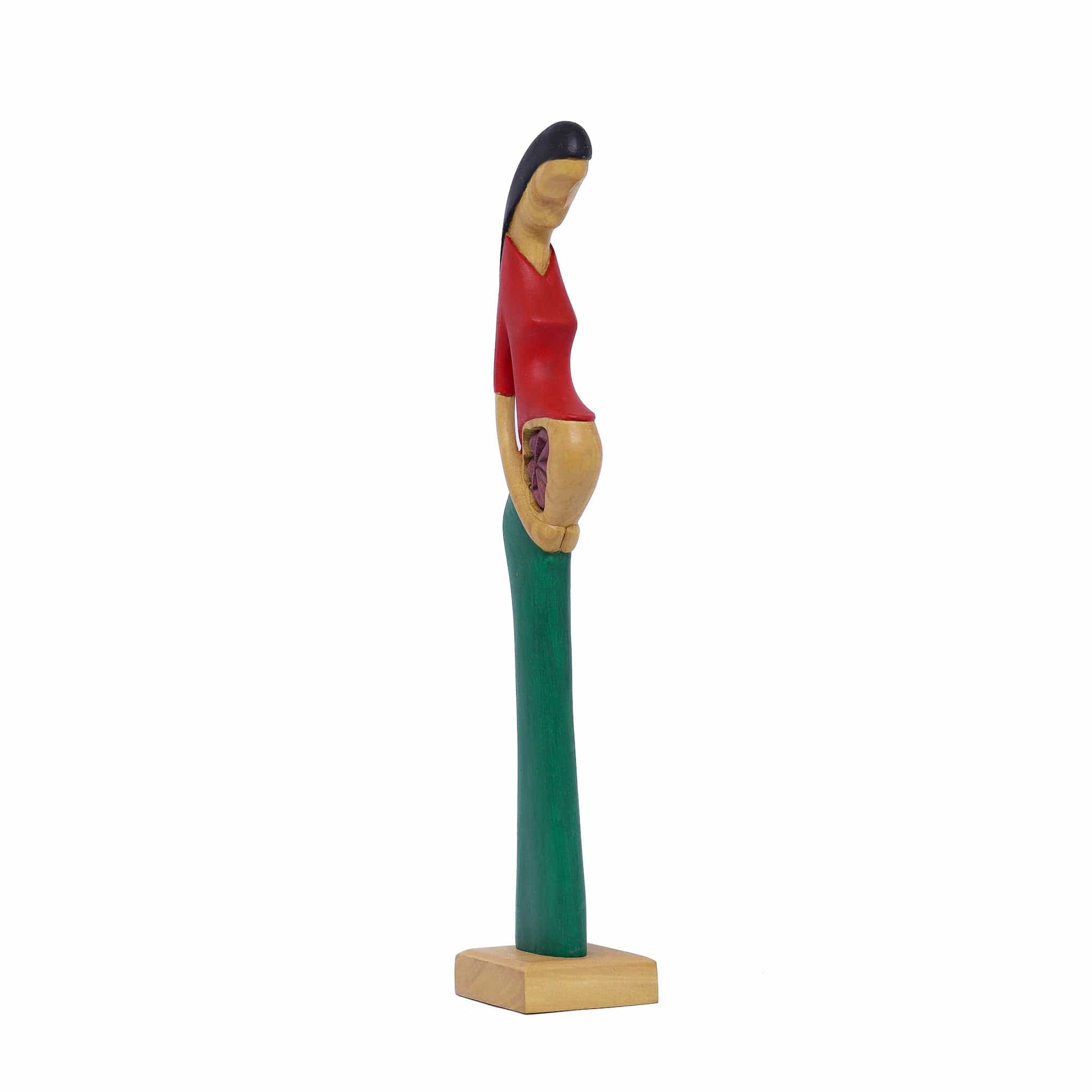 Escultura Gestante Madeira 03