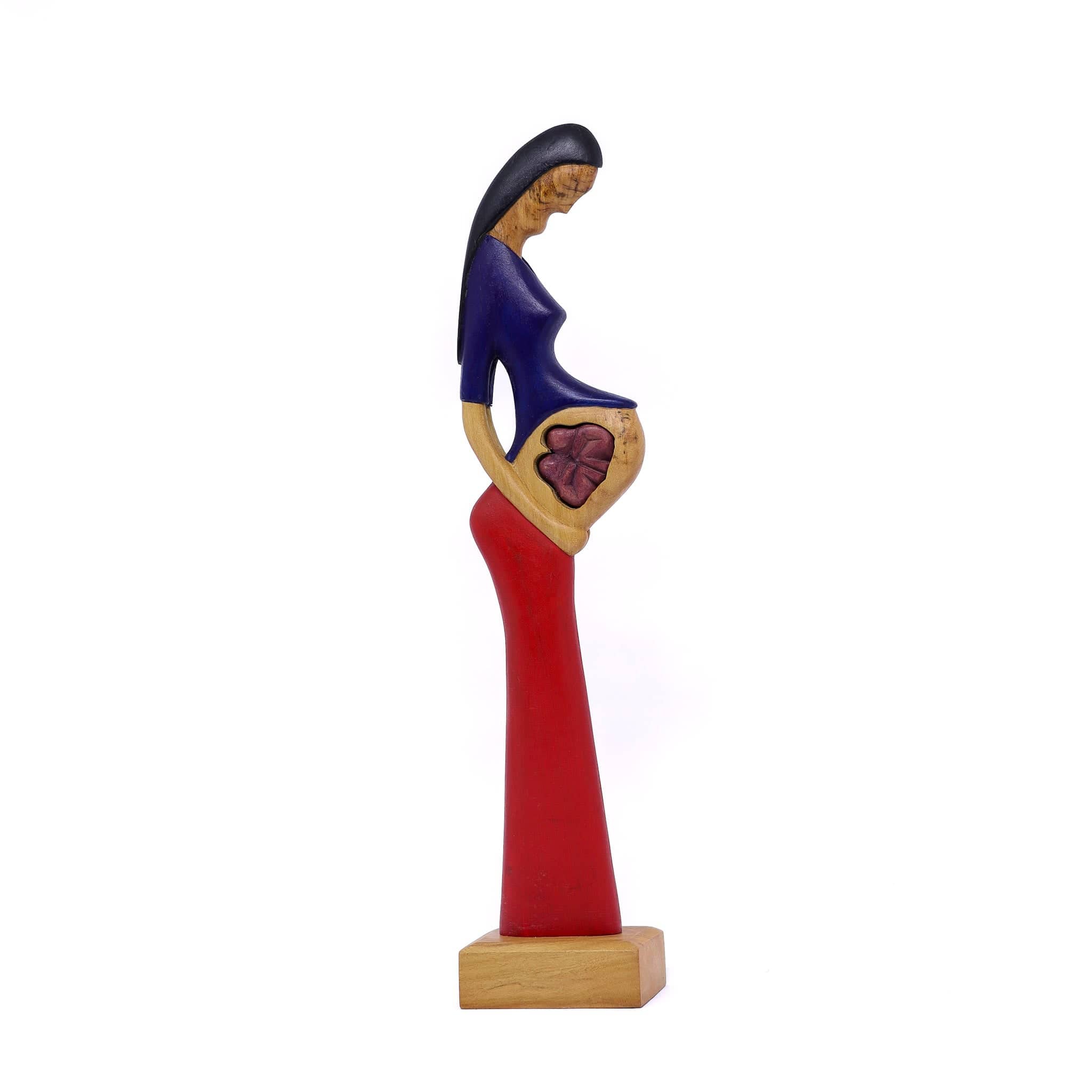 Escultura Gestante Madeira 14