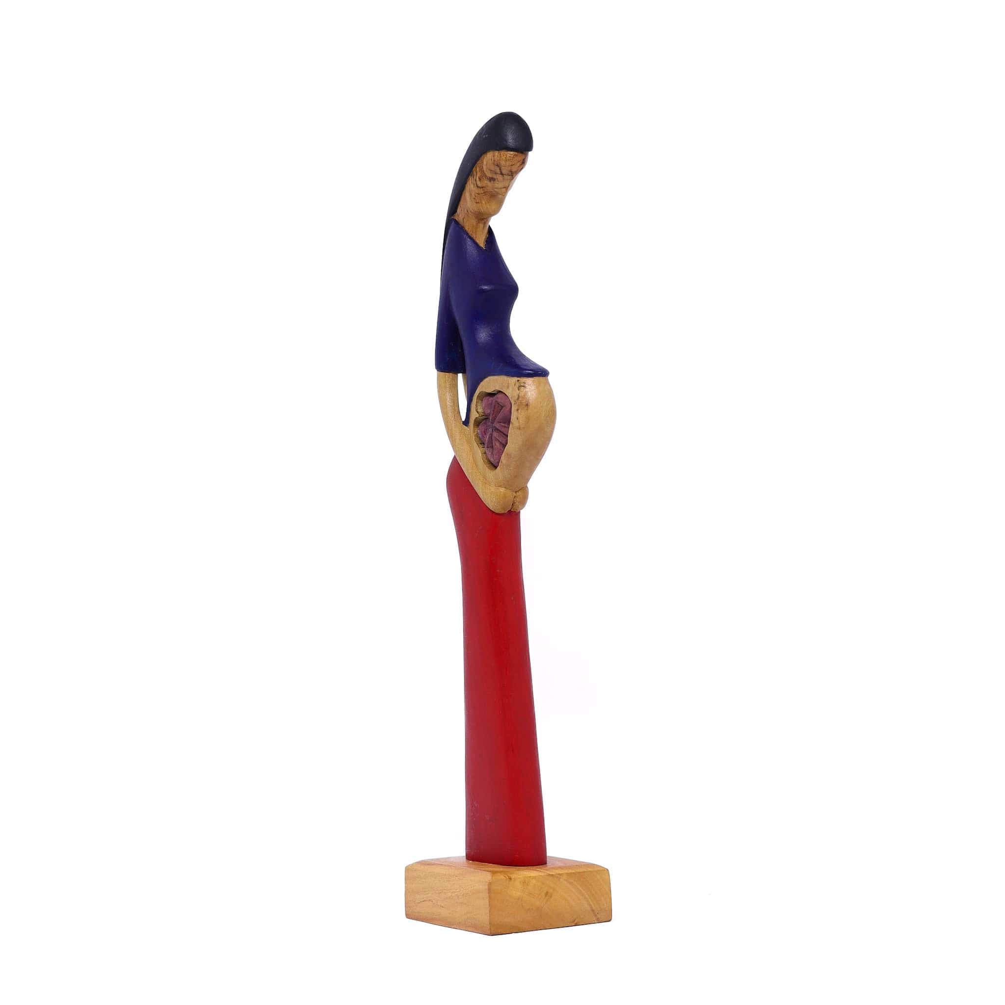 Escultura Gestante Madeira 14