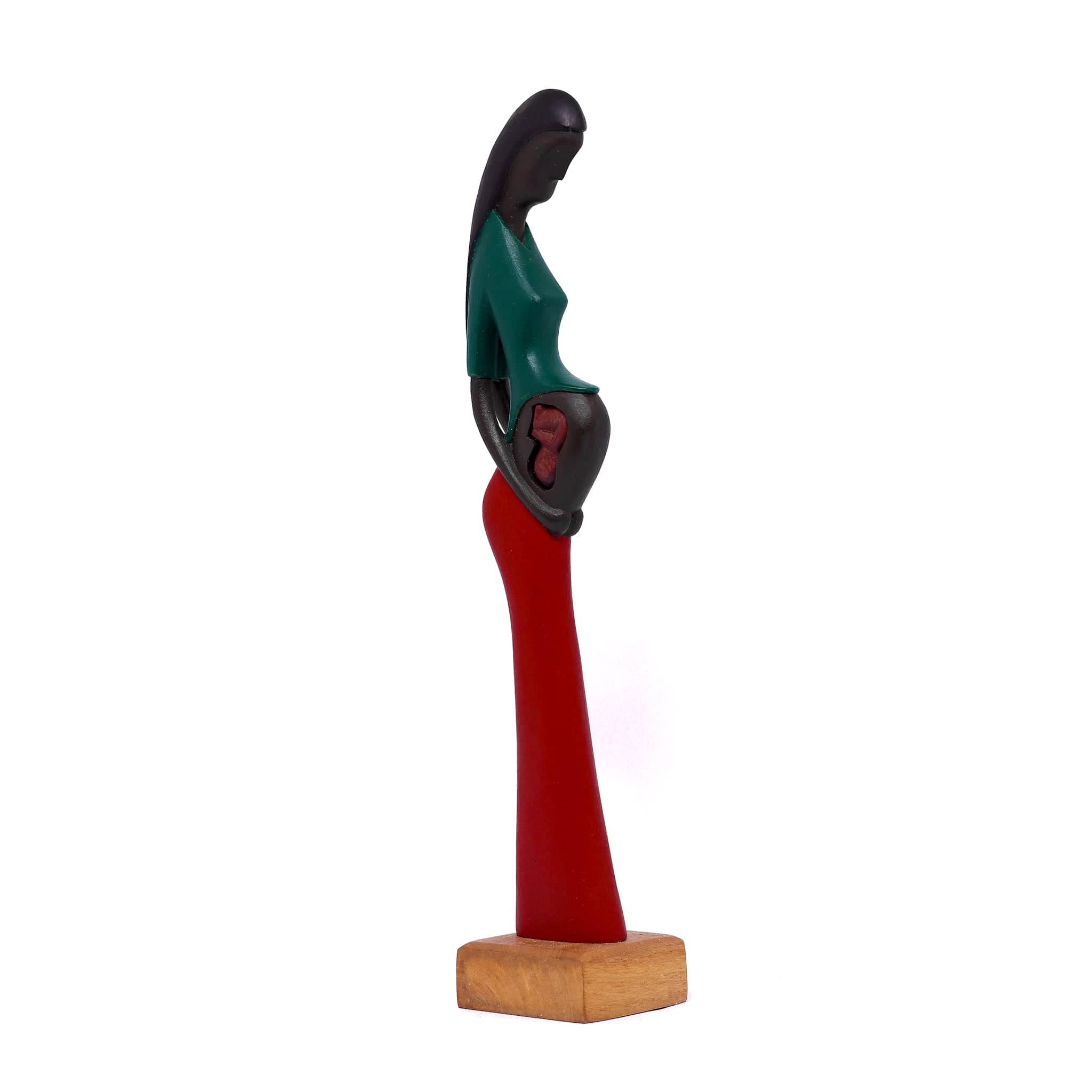 Escultura Gestante Madeira 22