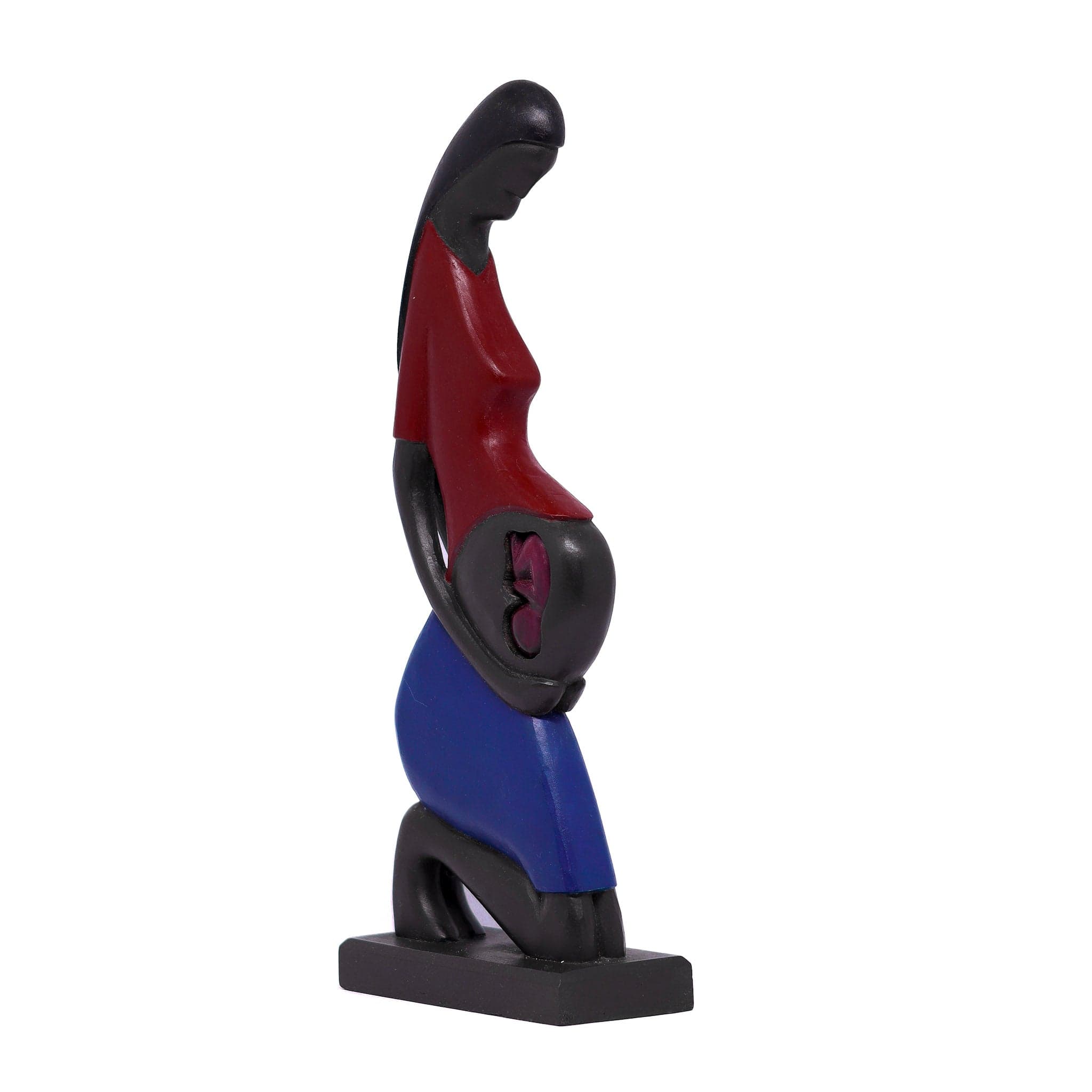 Escultura Gestante Madeira Ajoelhada M 05