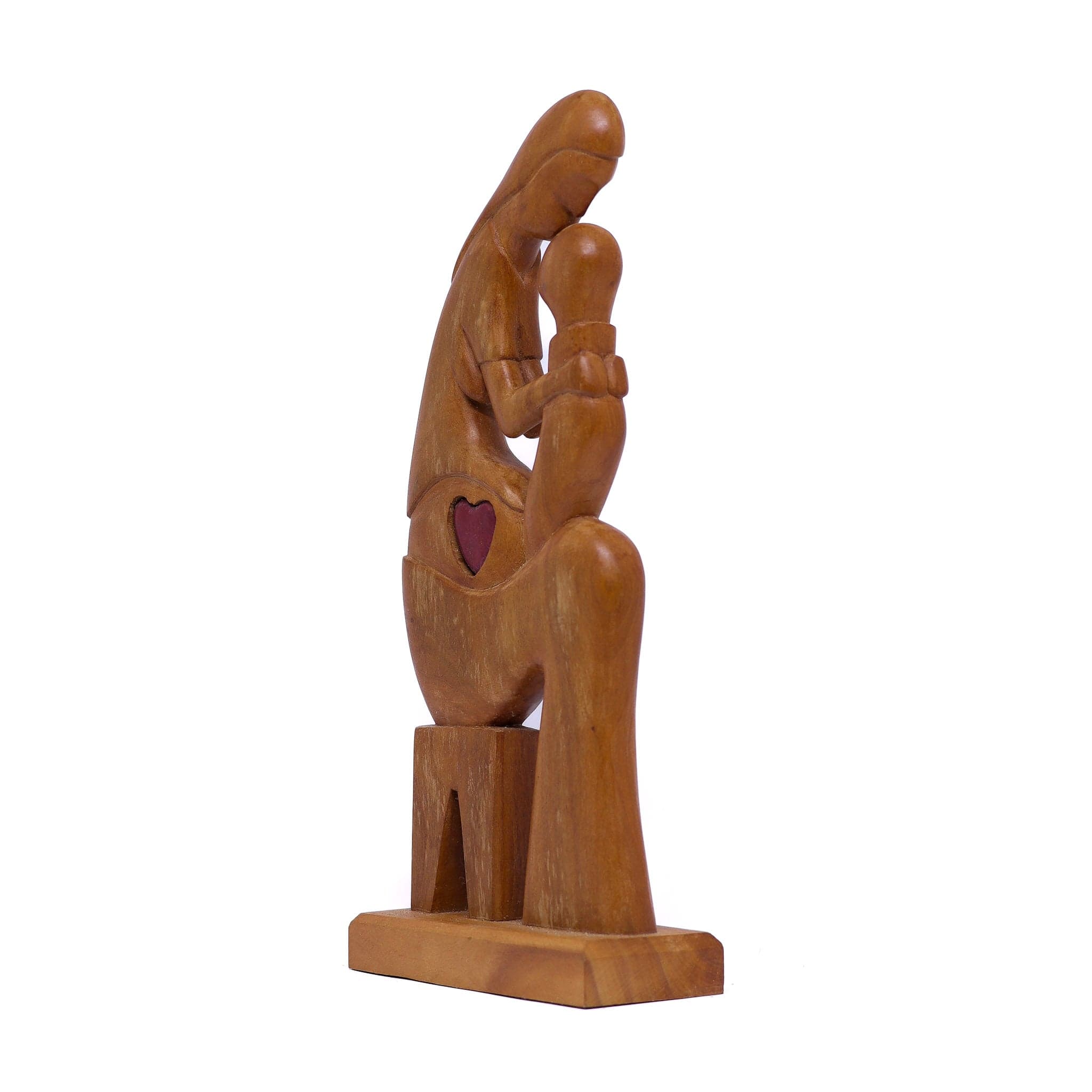 Escultura Gestante Madeira Sentada M 01