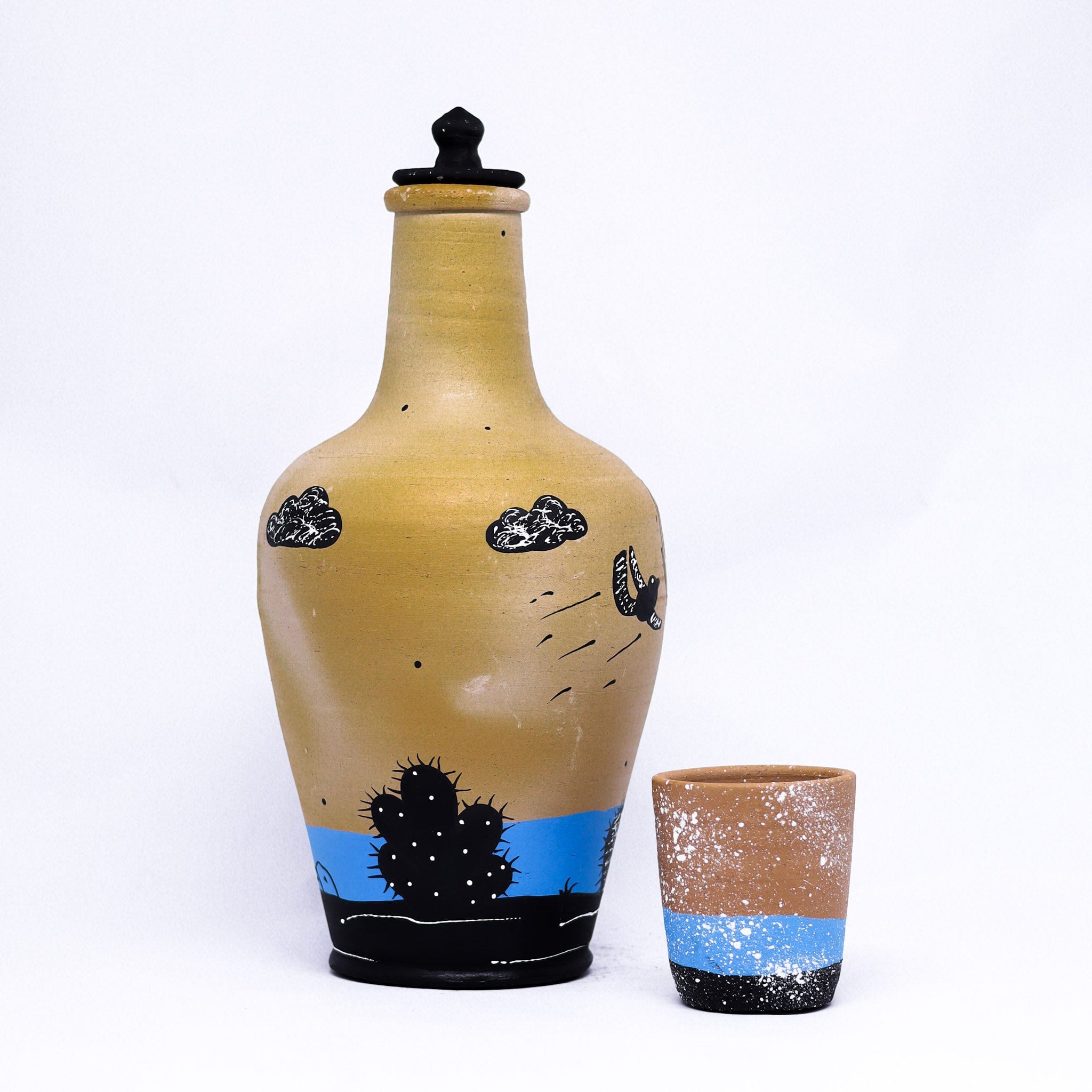 Moringa em Barro com Azul Escuro