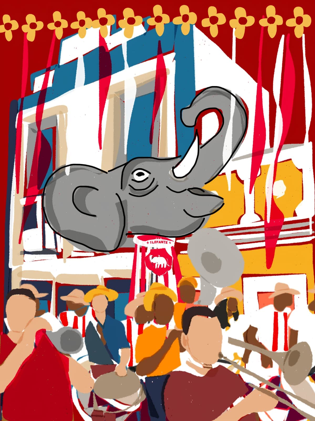 Gravura Elefante de Olinda