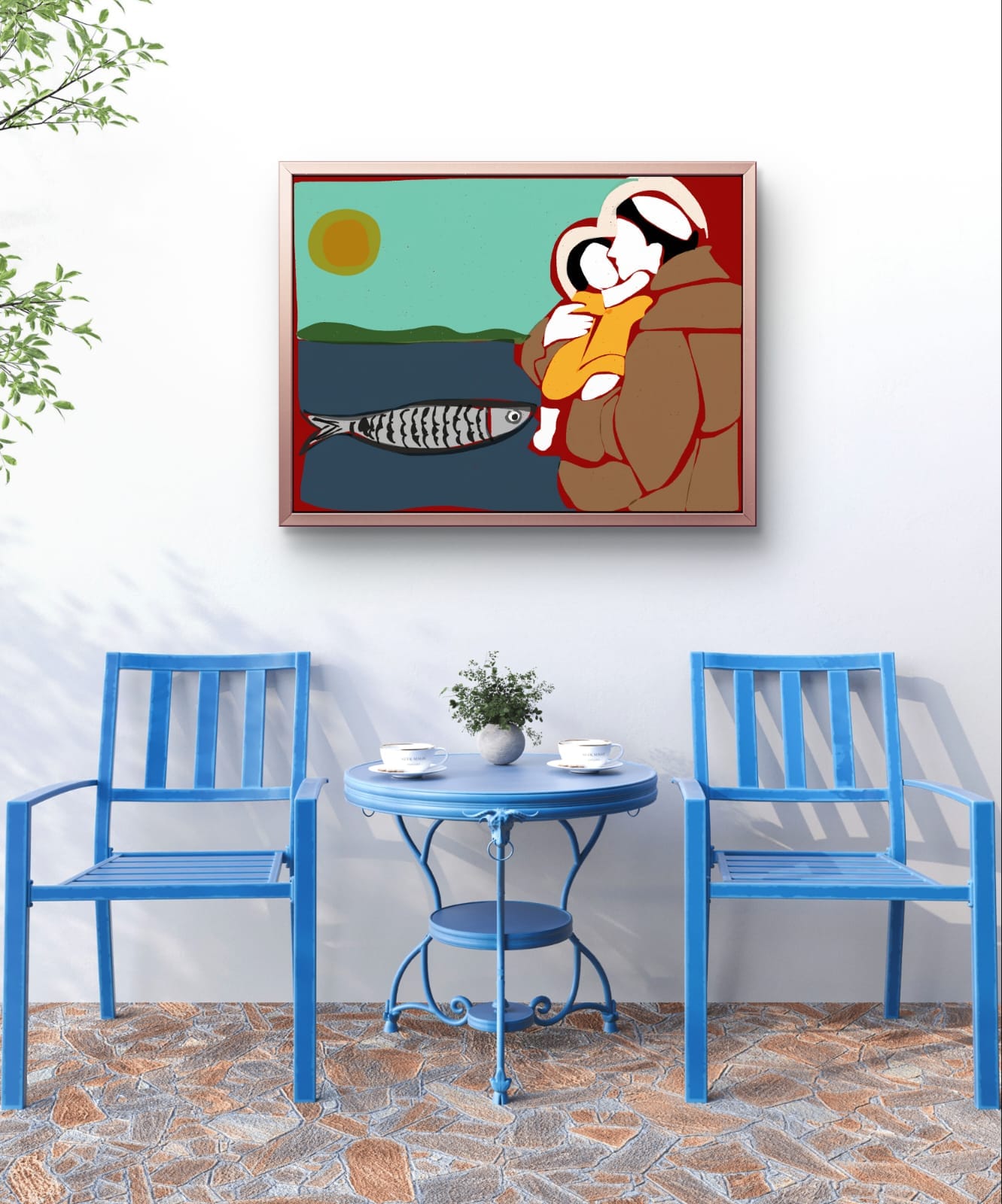 Gravura São Francisco Falando aos Peixes