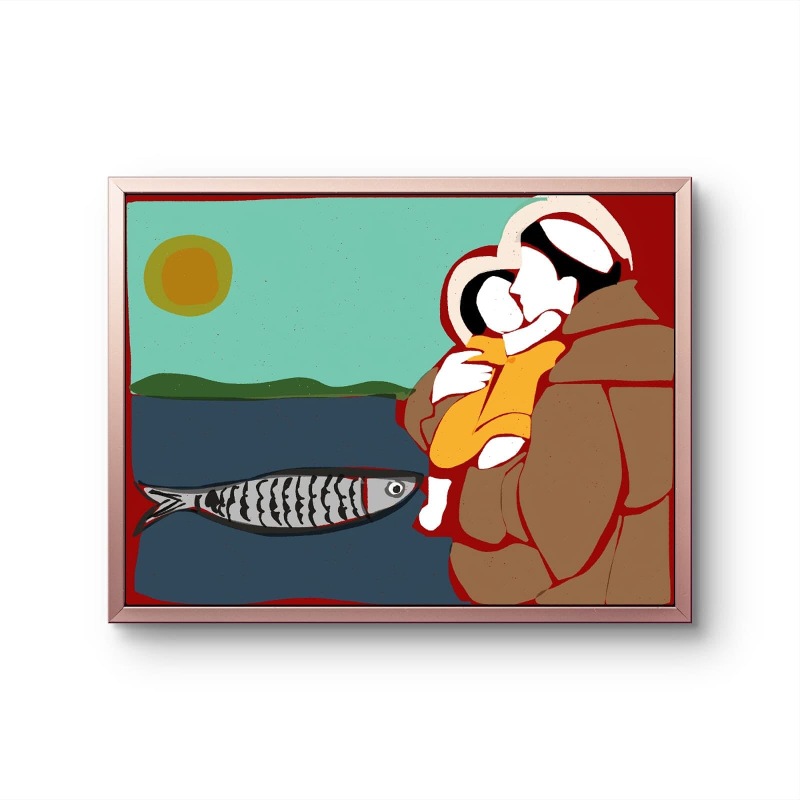 Gravura São Francisco Falando aos Peixes