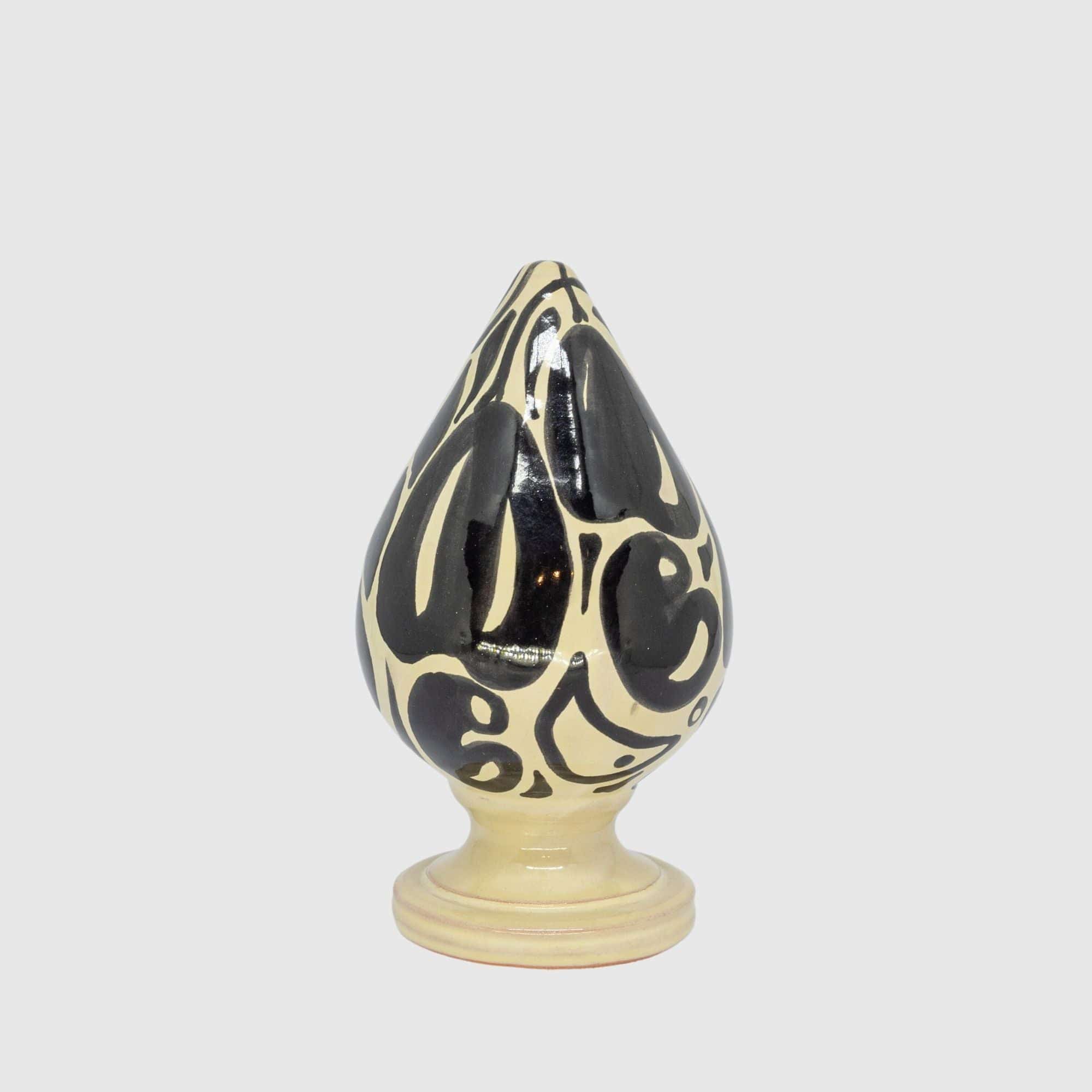 Escultura Pinha em Cerâmica 16 cm