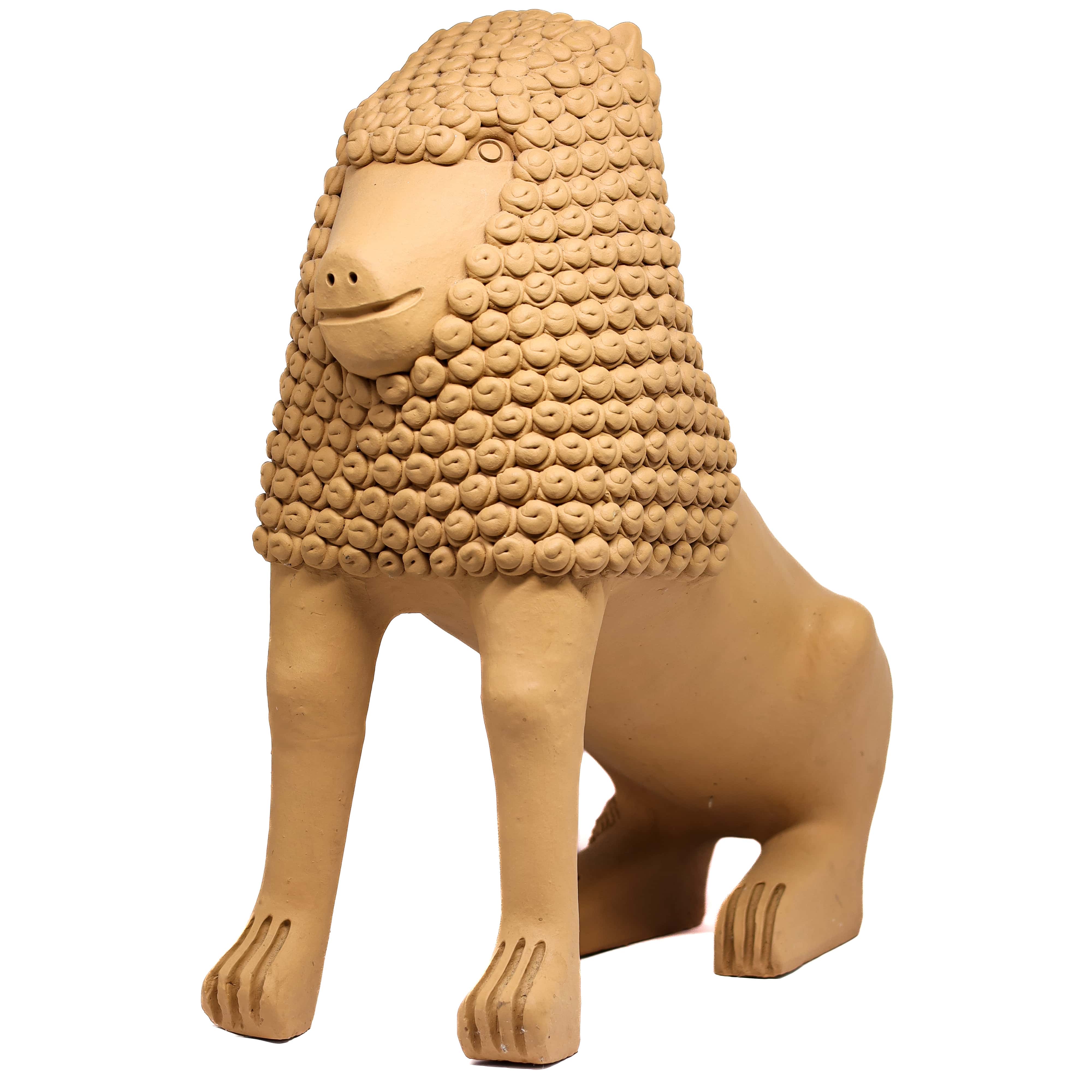 Escultura Leão em Cerâmica 50 cm
