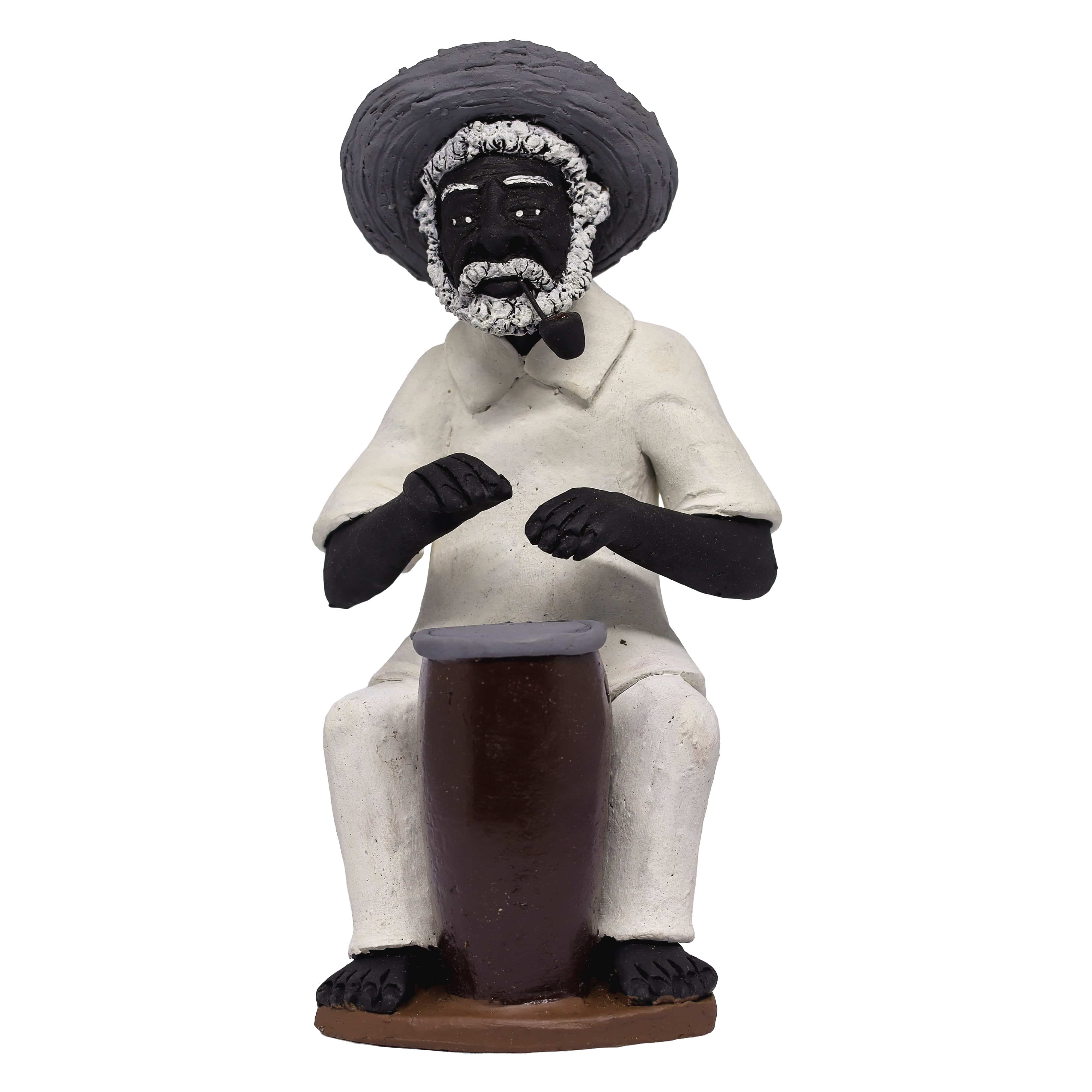 Imagem Preto Velho Atabaque em Cerâmica