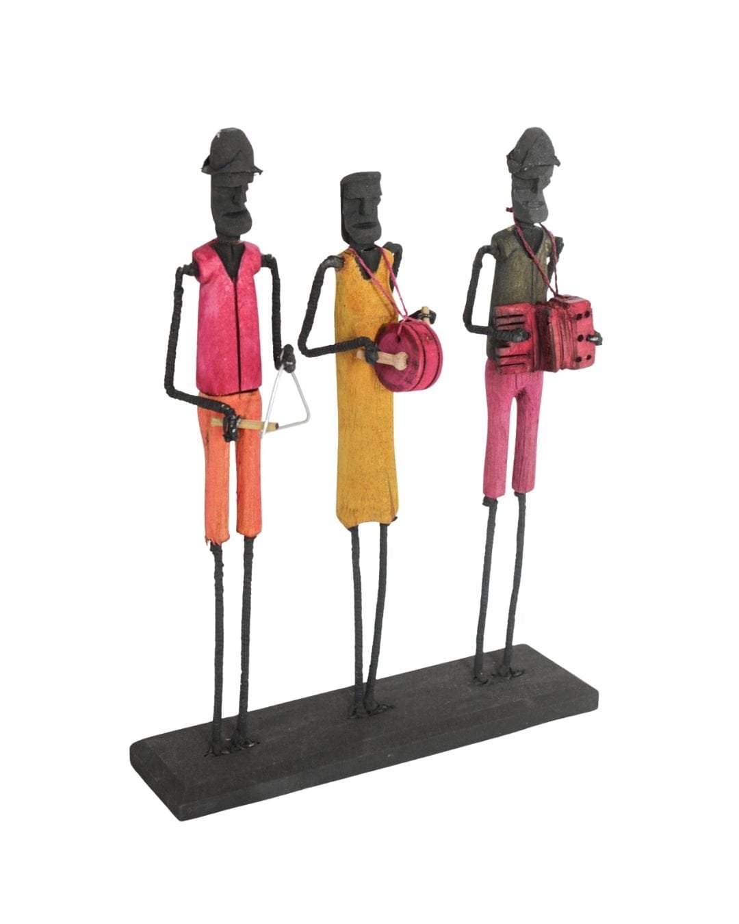 Escultura Trio Forró Madeira e Arame