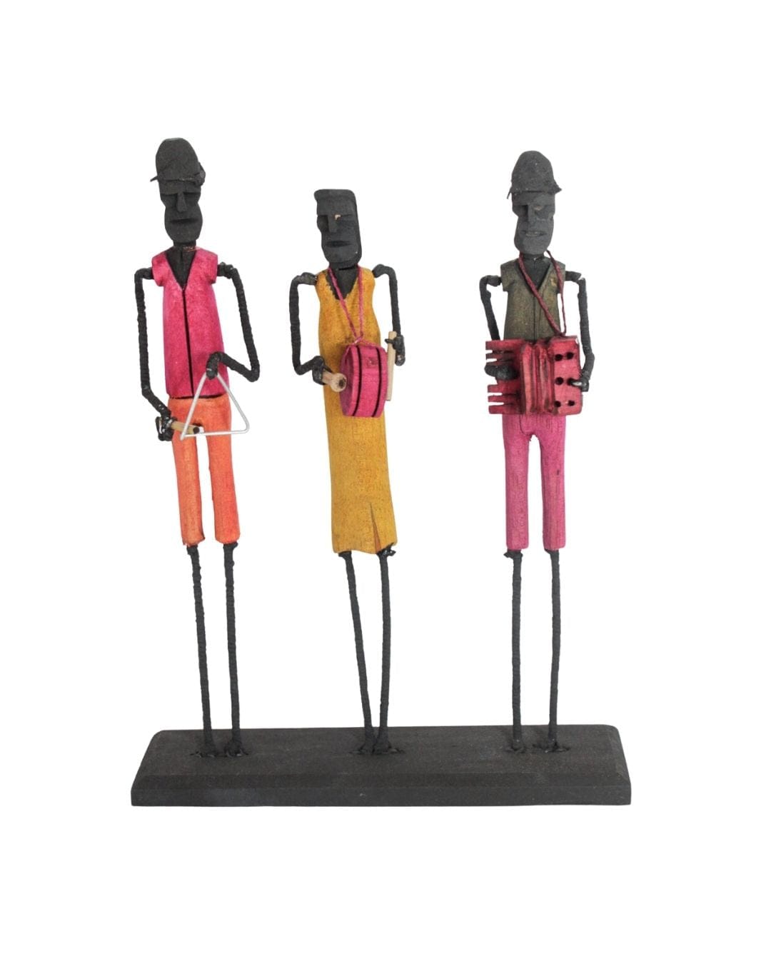 Escultura Trio Forró Madeira e Arame