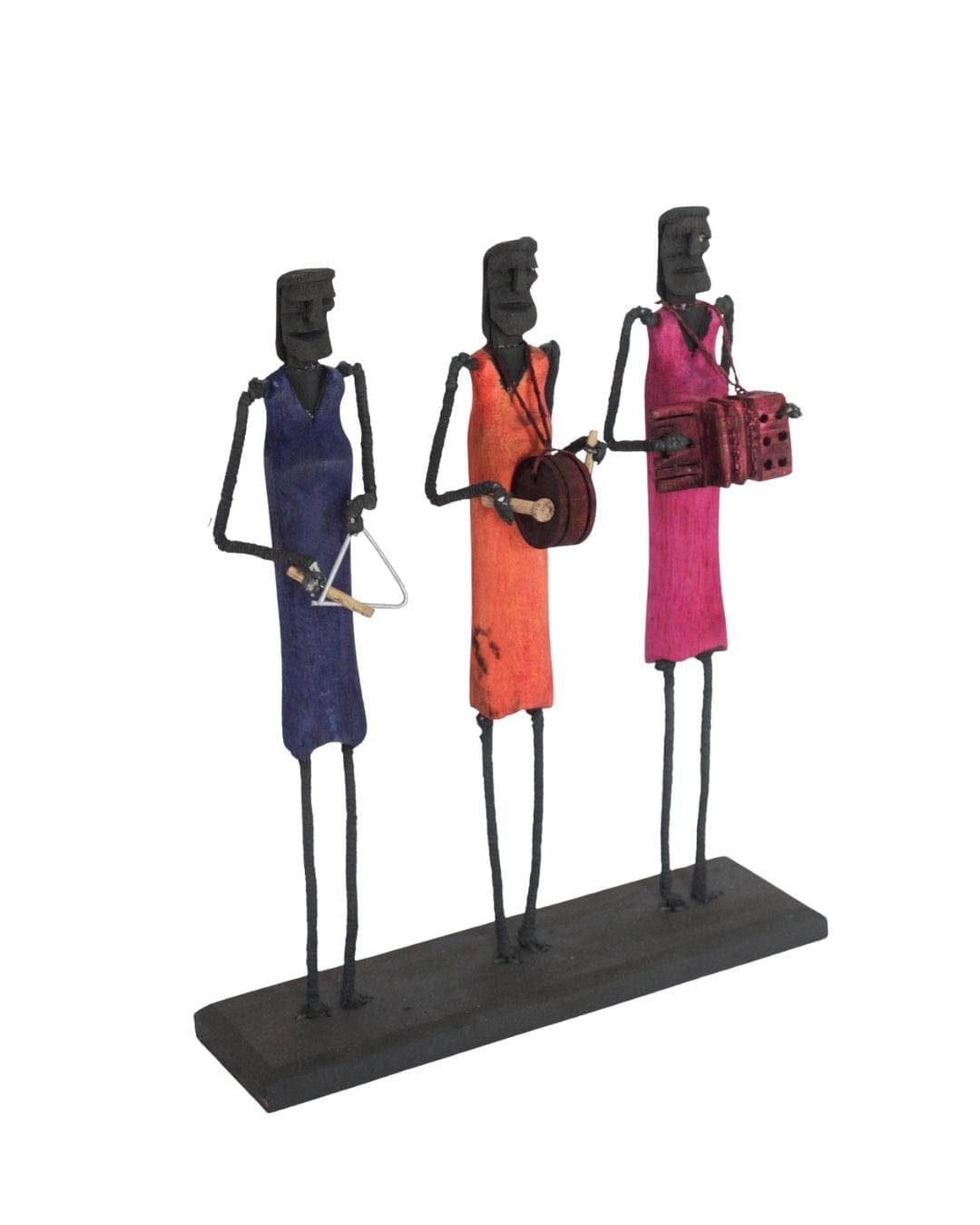 Escultura Trio Forró Madeira e Arame