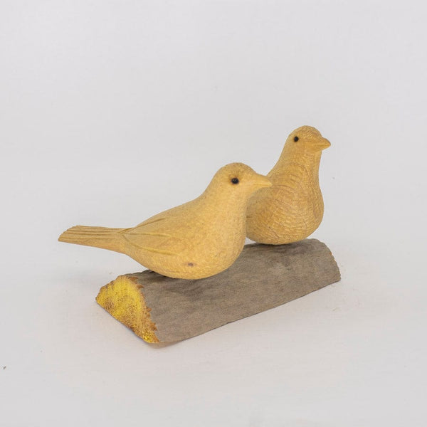 Escultura Base com 2 Pássaros de Madeira G 13