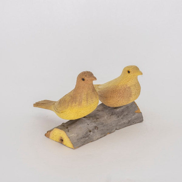 Escultura Base com 2 Pássaros de Madeira G 15