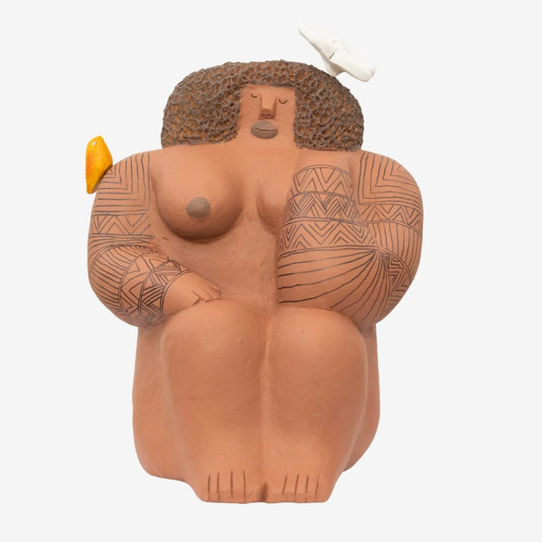 Escultura Jurema Sentada em Cerâmica 04
