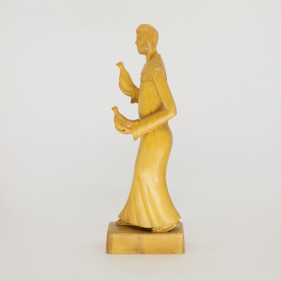 Escultura São Francisco em Madeira 35 cm