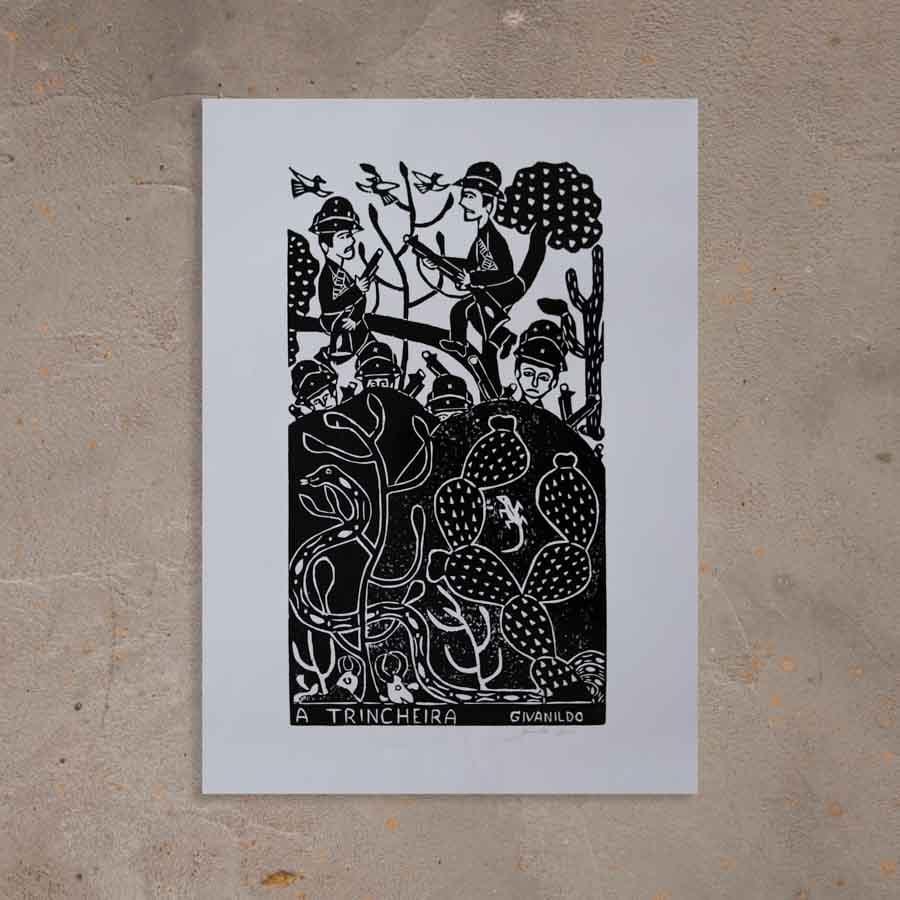 Xilogravura A Trincheira - 66 X 48 cm