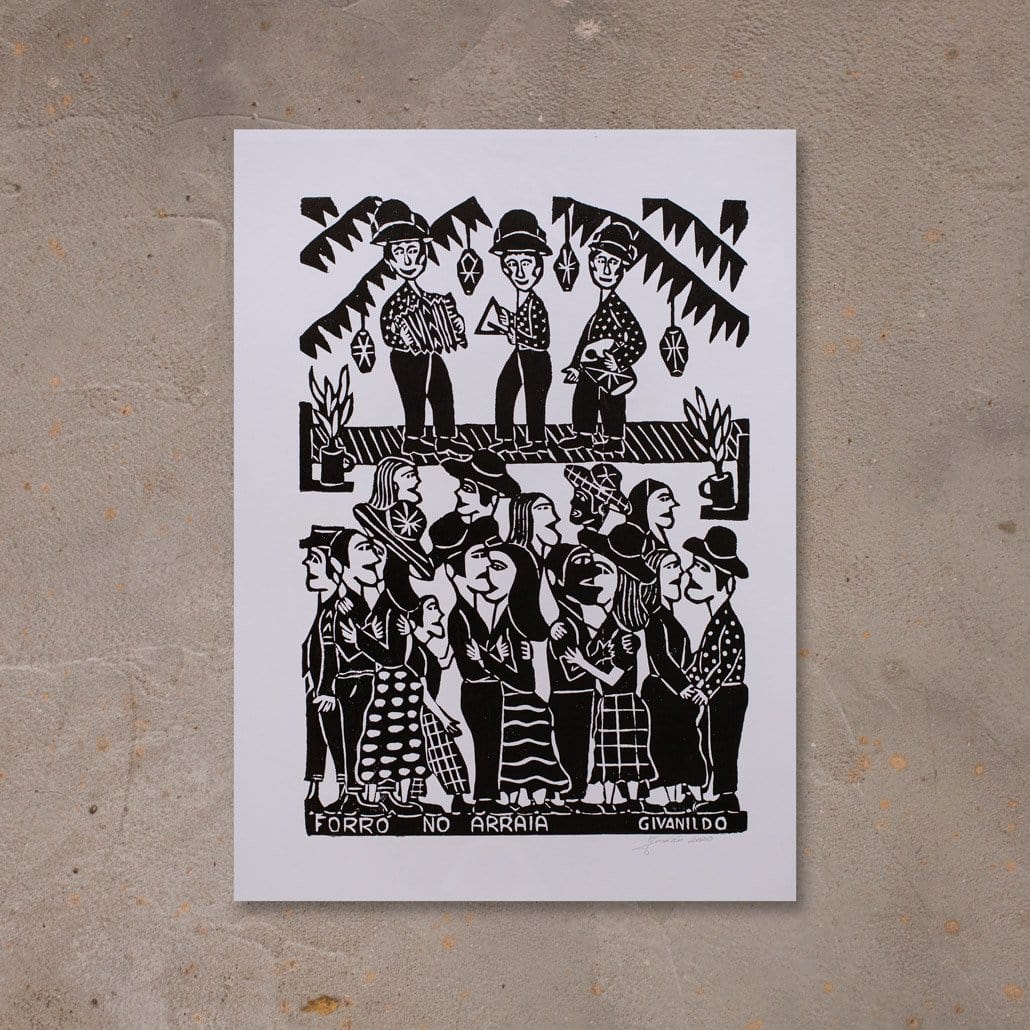 Xilogravura Forró no Arraiá - 66 X 48 cm