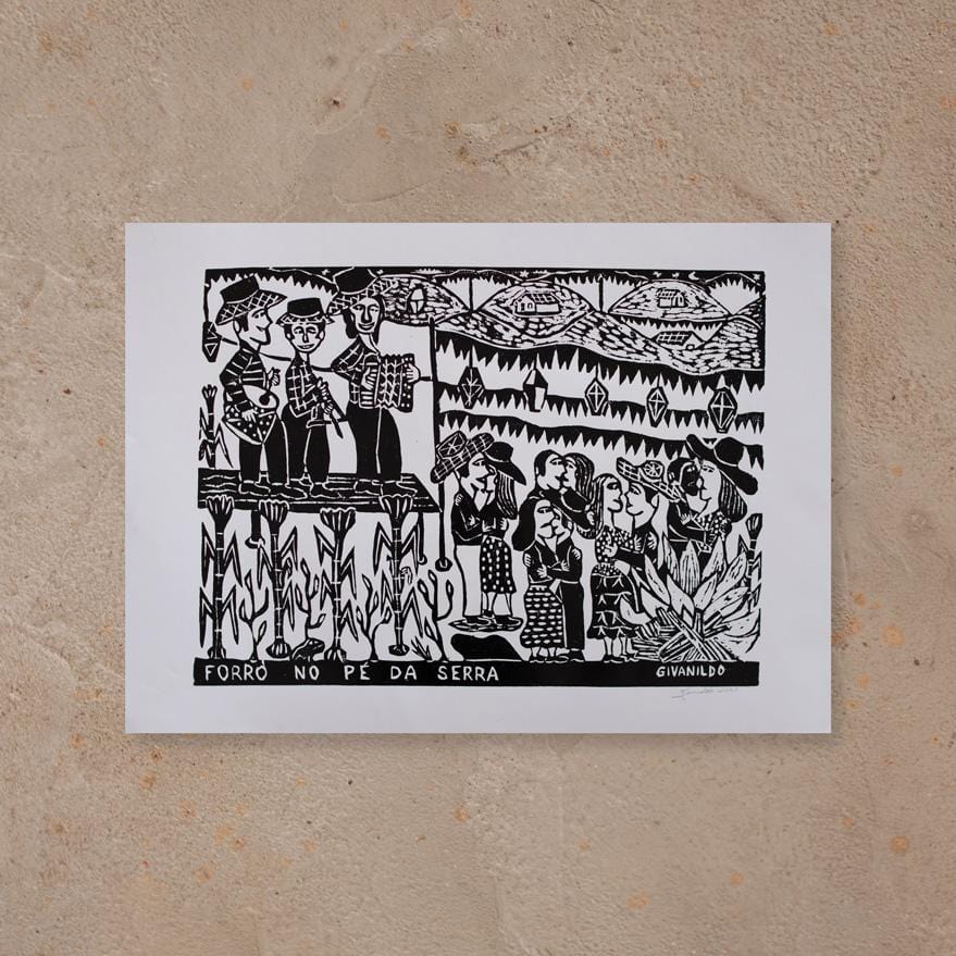Xilogravura Forró no Pé de Serra - 48 X 66 cm