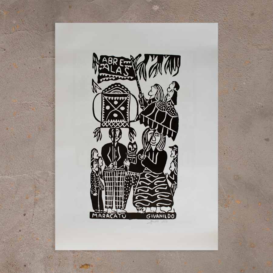 Xilogravura Maracatu - 66 X 48 cm