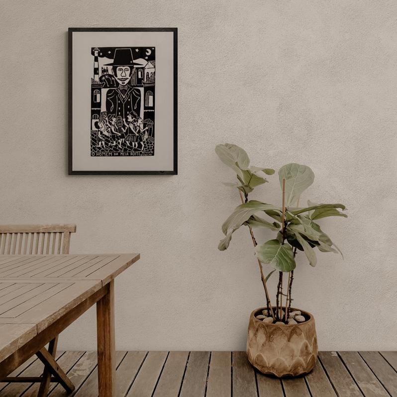 Xilogravura O Homem da Meia Noite - 66 X 48 cm