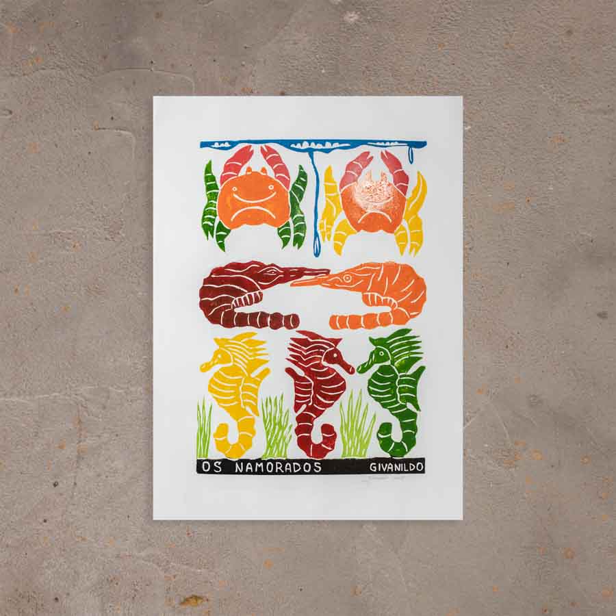 Xilogravura Os Namorados - 66 X 48 cm