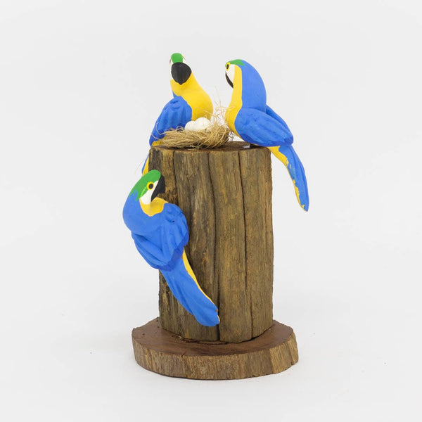 Escultura 3 Pássaros na Madeira 043
