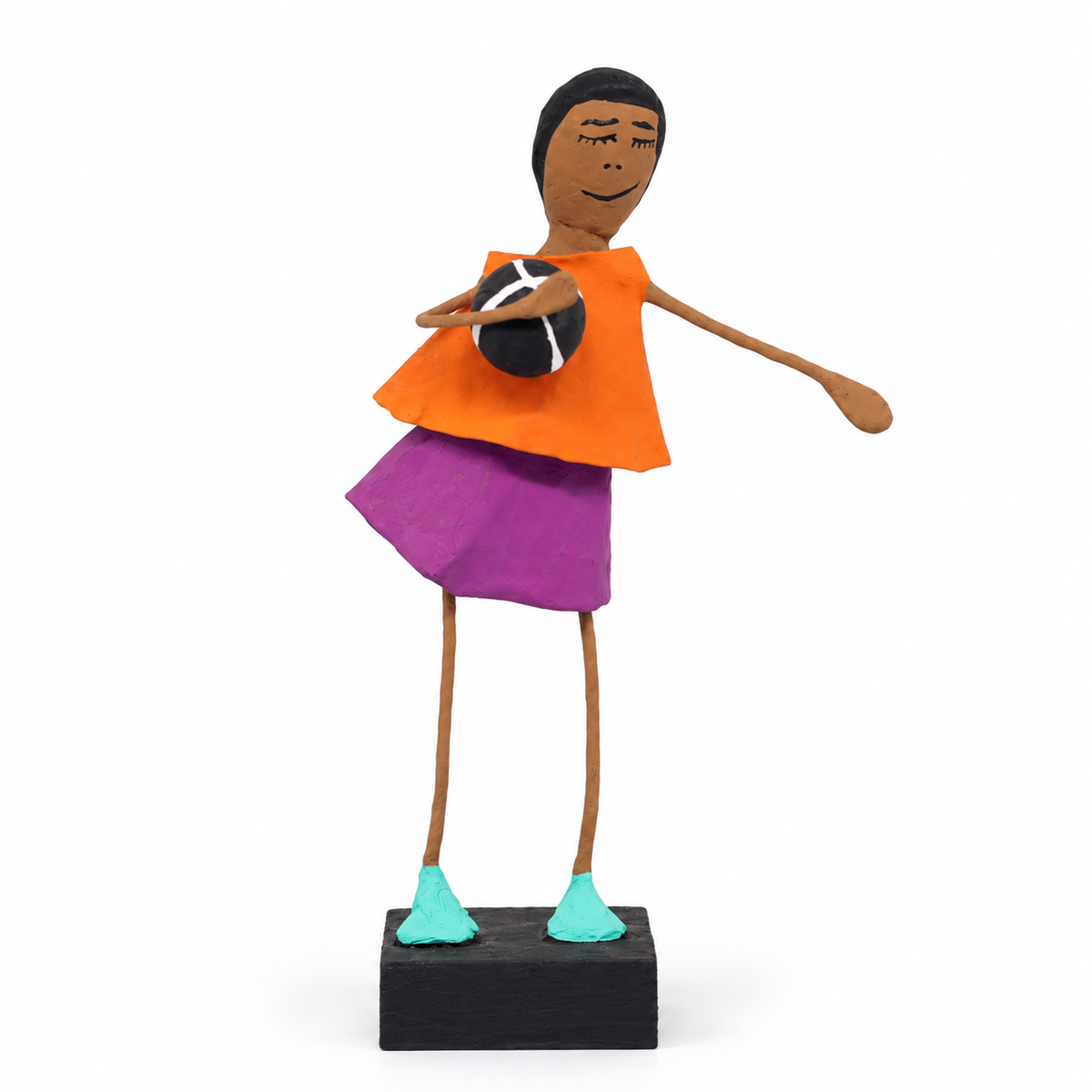 Escultura Brincadeira Infantil com Bola  - Laranja 14