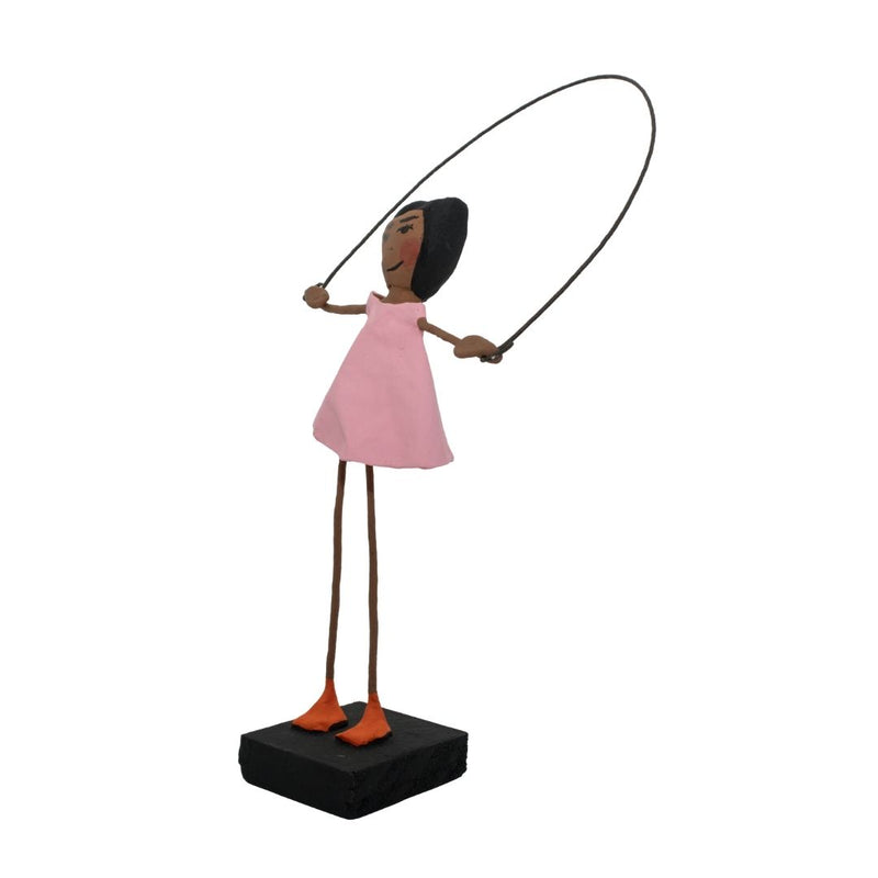 Escultura Brincadeira Infantil Pula Corda - Rosa