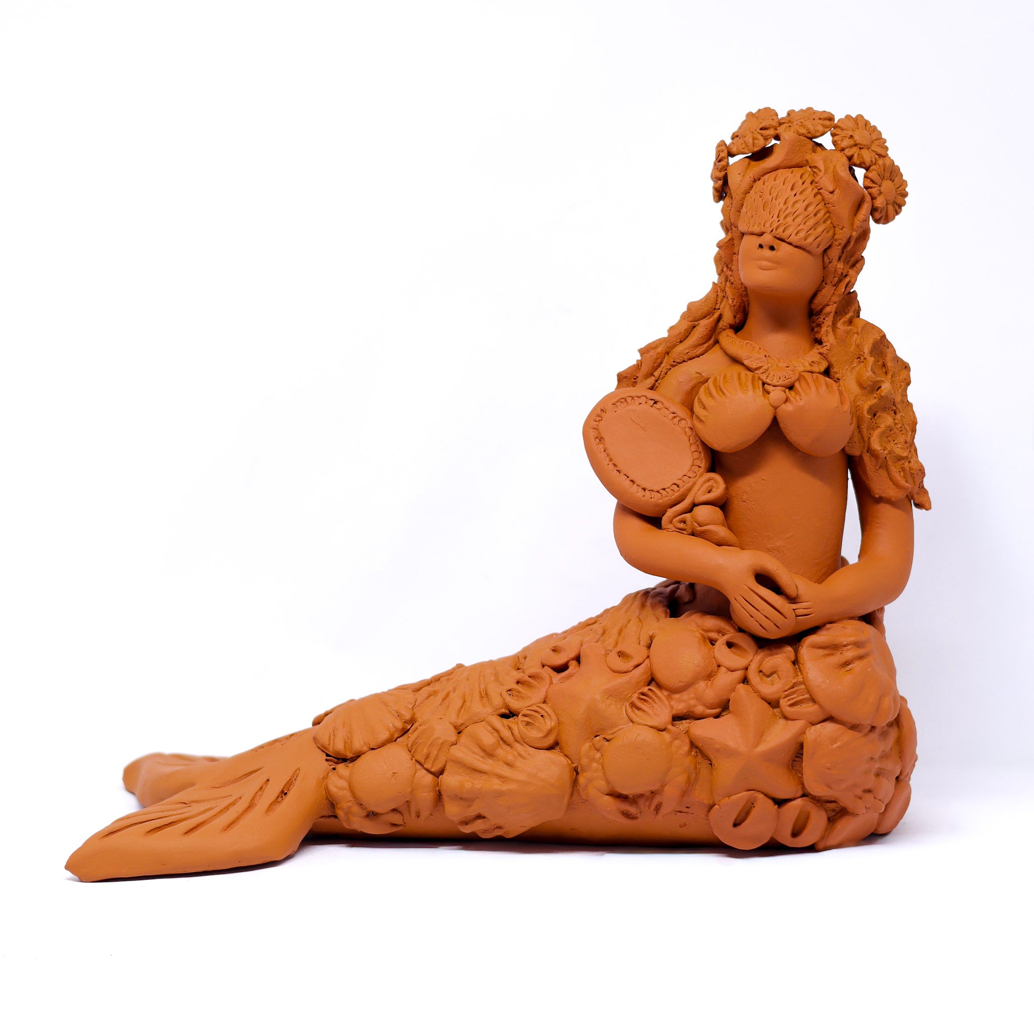 Escultura Sereia em Cerâmica