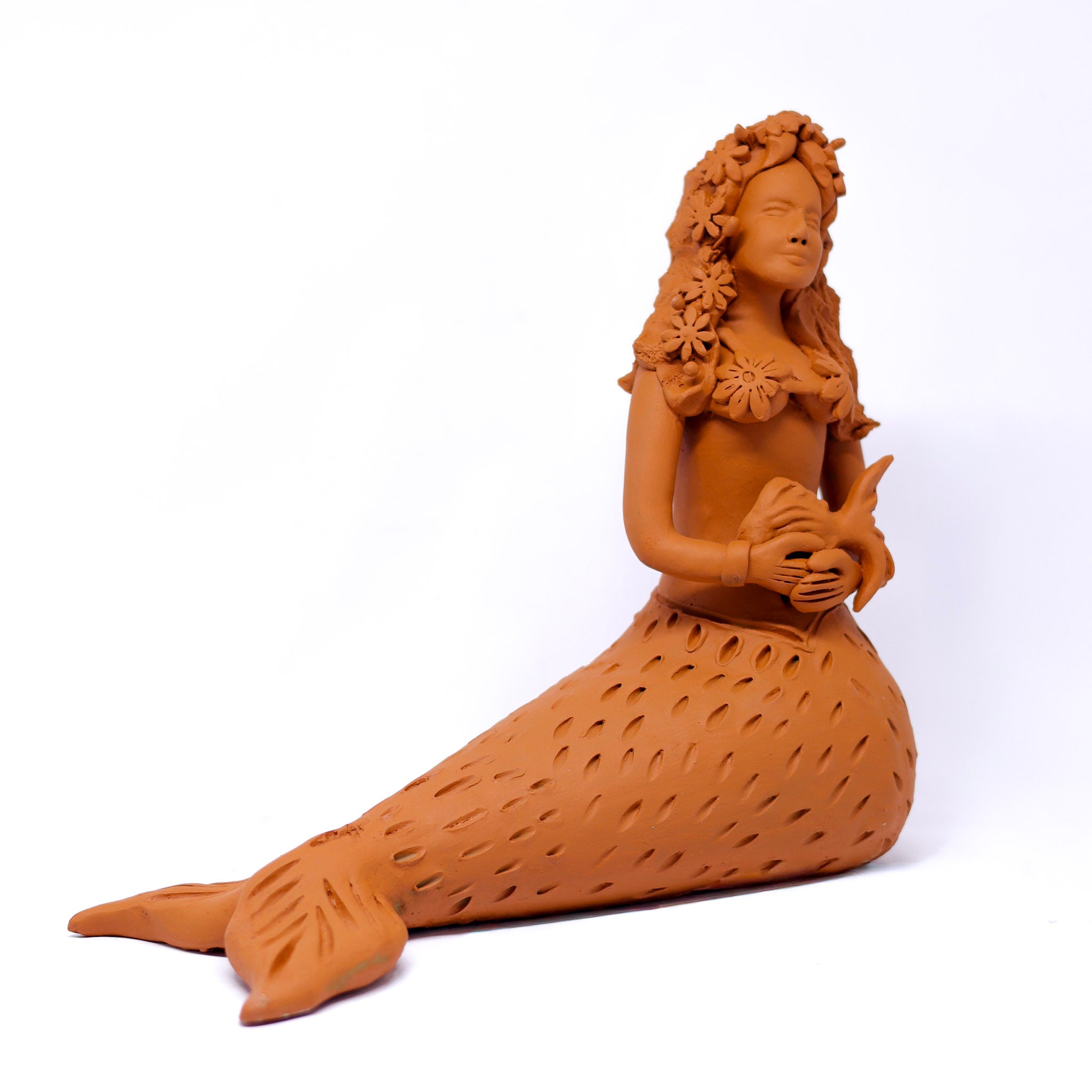 Escultura Sereia em Cerâmica